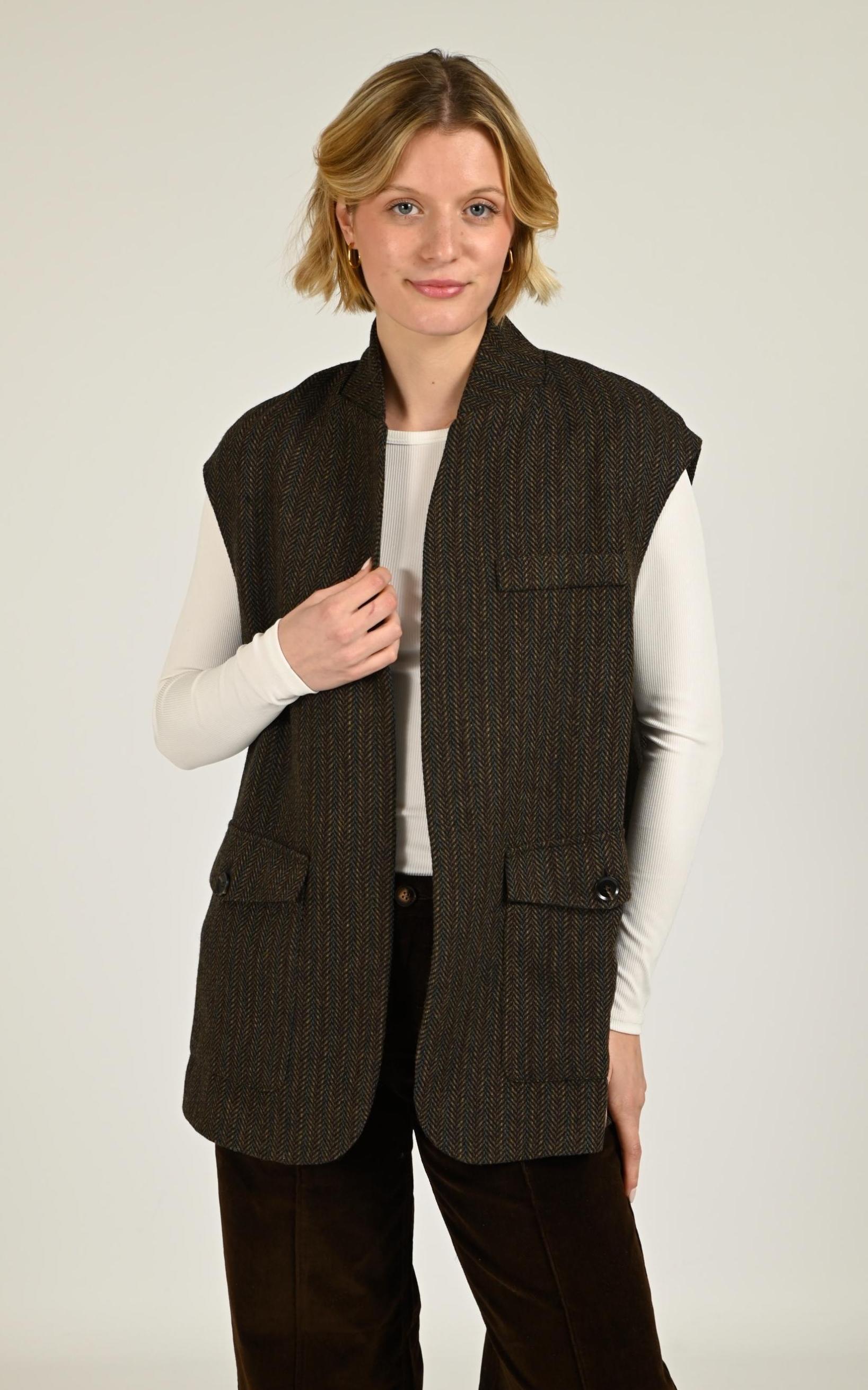 Veste Textile Femme La Petite Etoile, modèle Velia de couleur marron