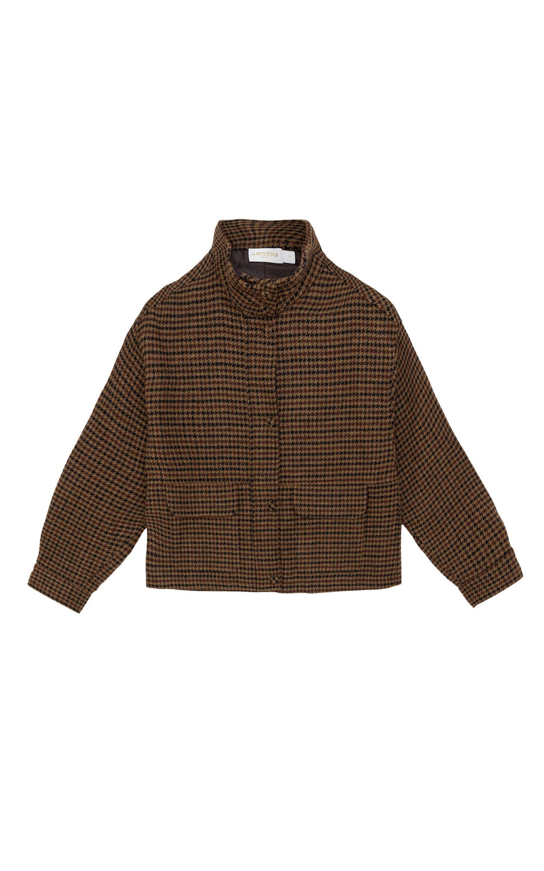 Veste à carreaux pied de poule Velma marron