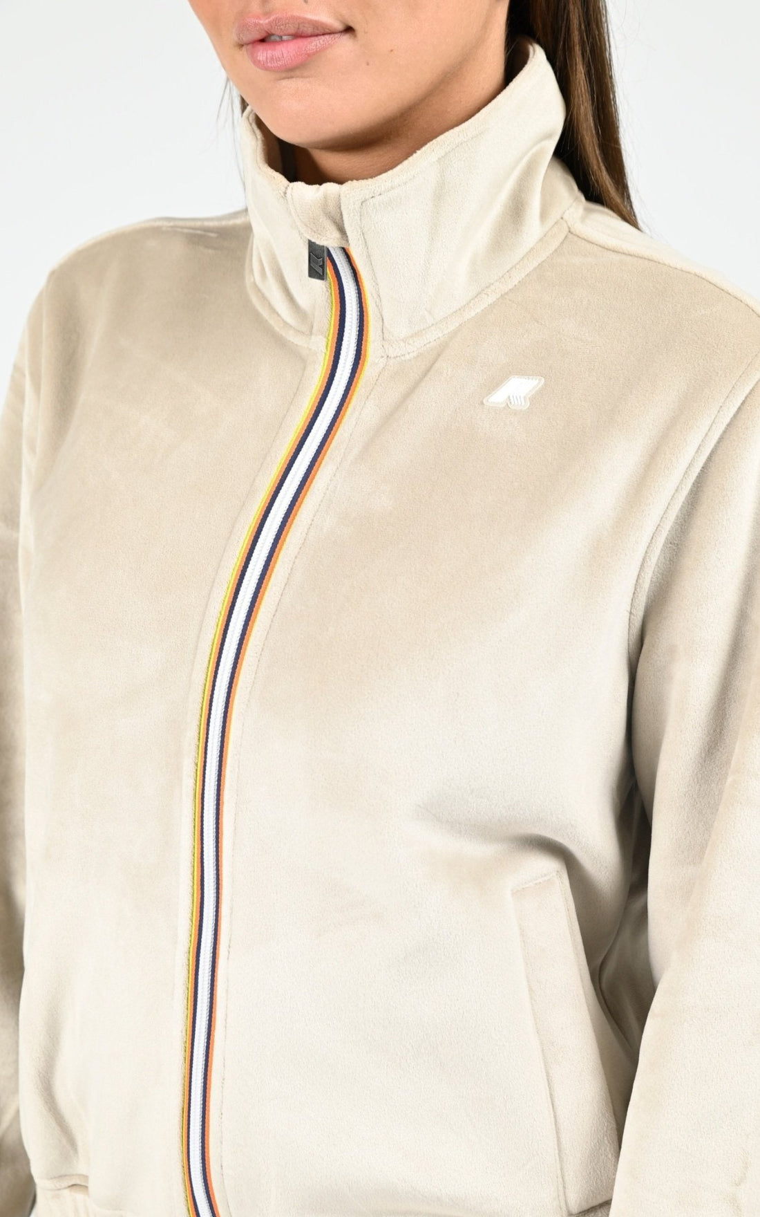 Gilet Textile Femme K-Way, modèle Viviette k3132kw de couleur beige bb1