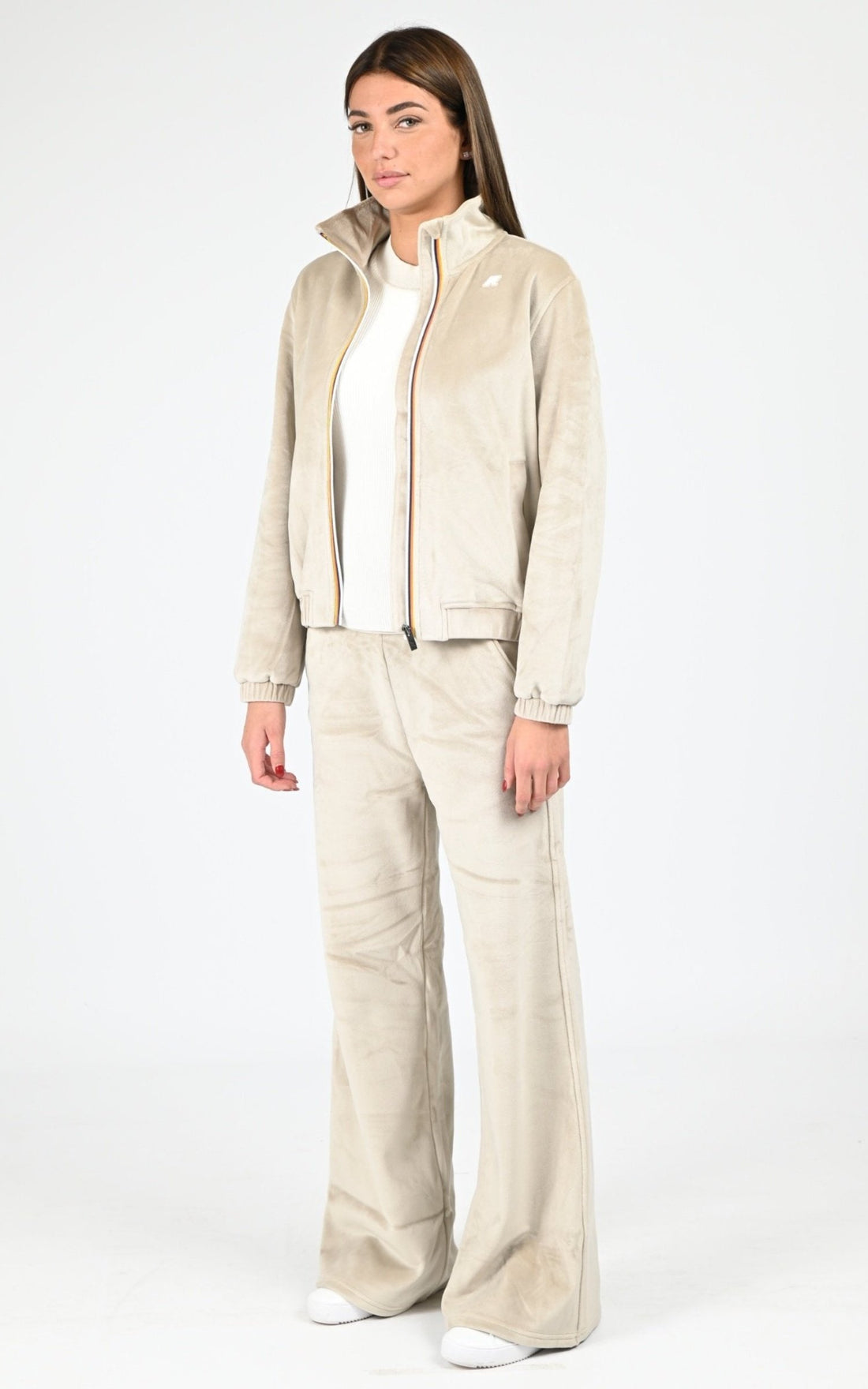 Gilet Textile Femme K-Way, modèle Viviette k3132kw de couleur beige bb1