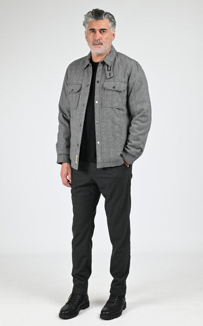 Veste Textile Homme Woolrich, modèle Wool check alaskan os2018 de couleur herringbone