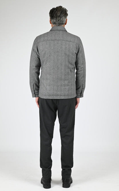 Veste Textile Homme Woolrich, modèle Wool check alaskan os2018 de couleur herringbone