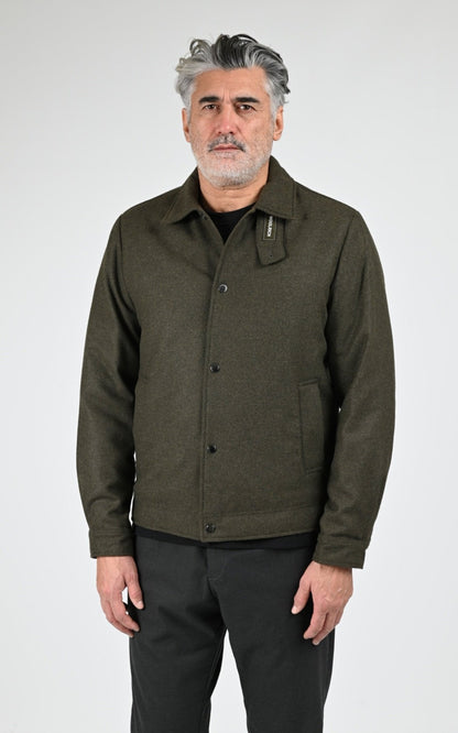 Blouson Textile Homme Woolrich, modèle Wool keating os2019 de couleur dark green