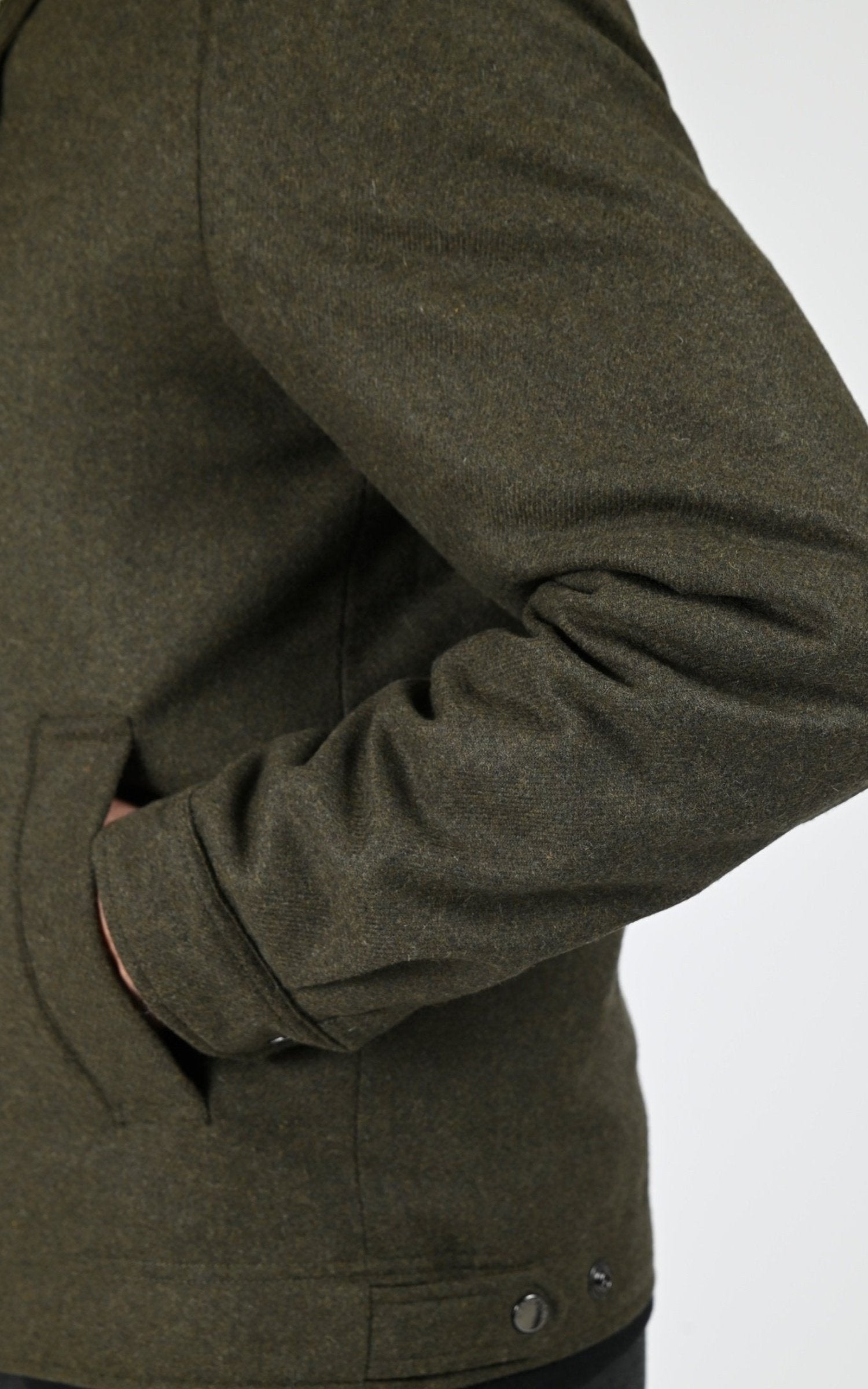 Blouson Textile Homme Woolrich, modèle Wool keating os2019 de couleur dark green