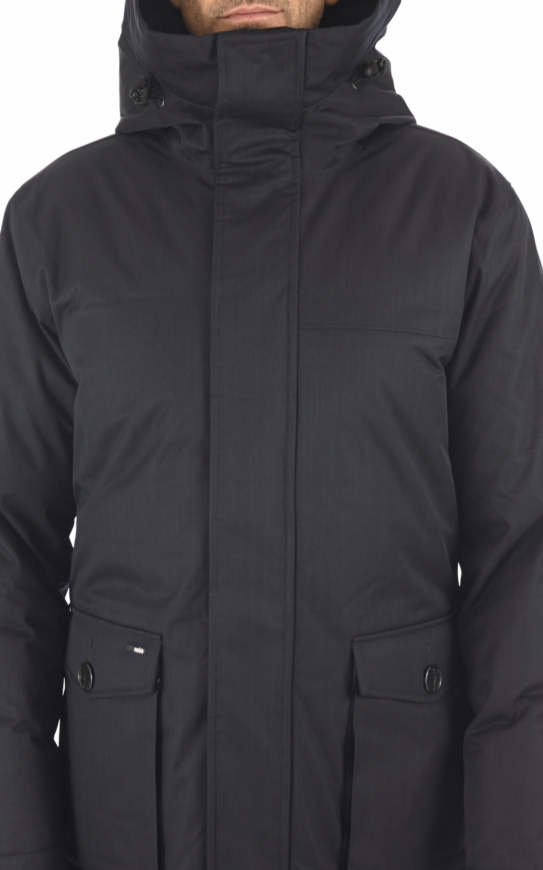 3/4 doudoune Textile Homme Nobis, modèle Yves nf de couleur bleu