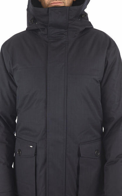3/4 doudoune Textile Homme Nobis, modèle Yves nf de couleur bleu