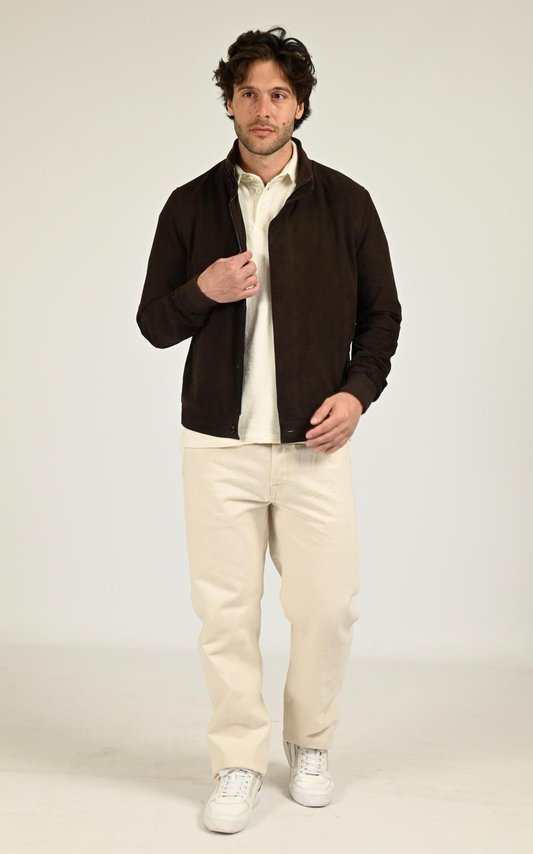 Blouson Daim Homme Serge Pariente, modèle Ziggy de couleur marron