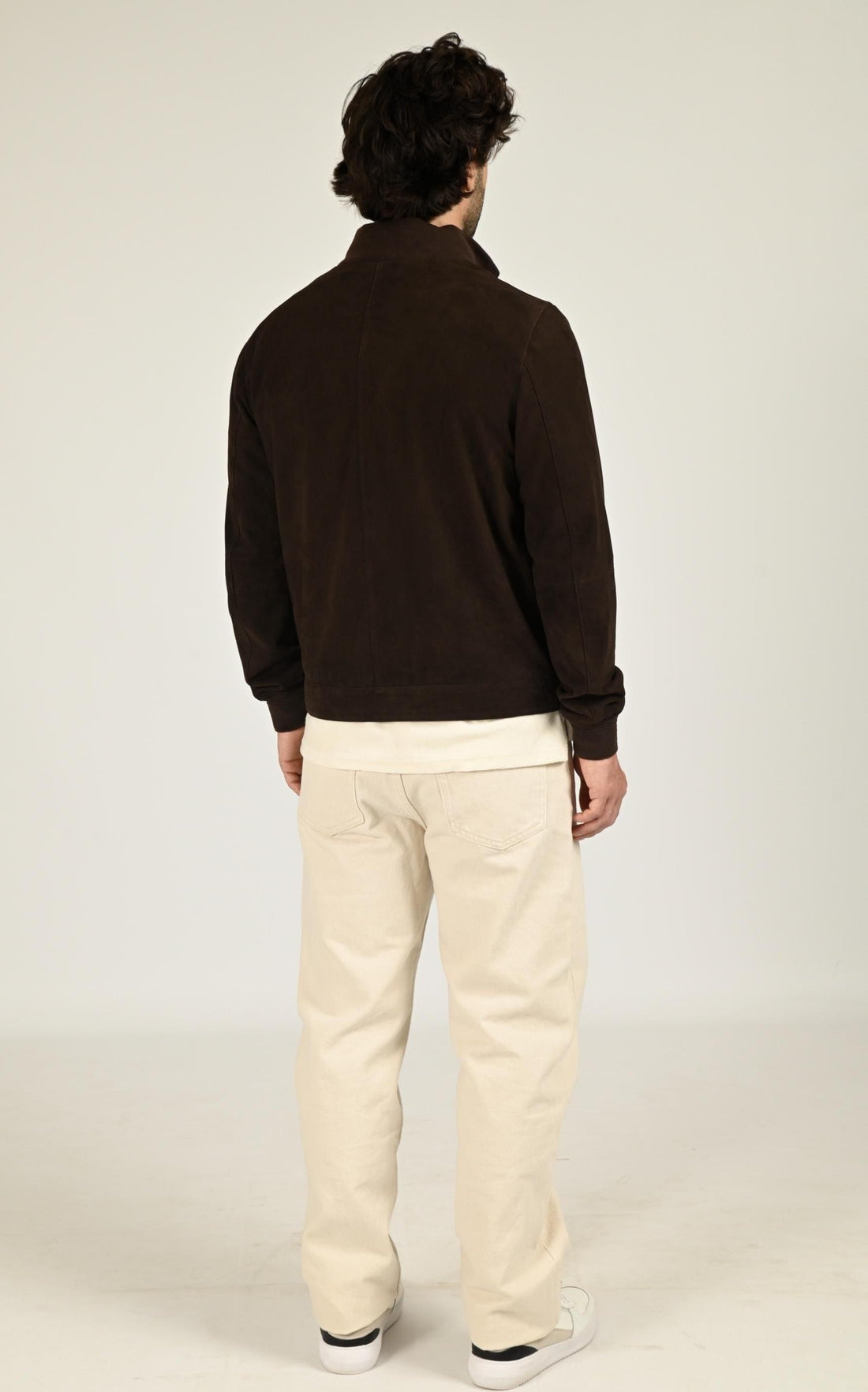 Blouson Daim Homme Serge Pariente, modèle Ziggy de couleur marron