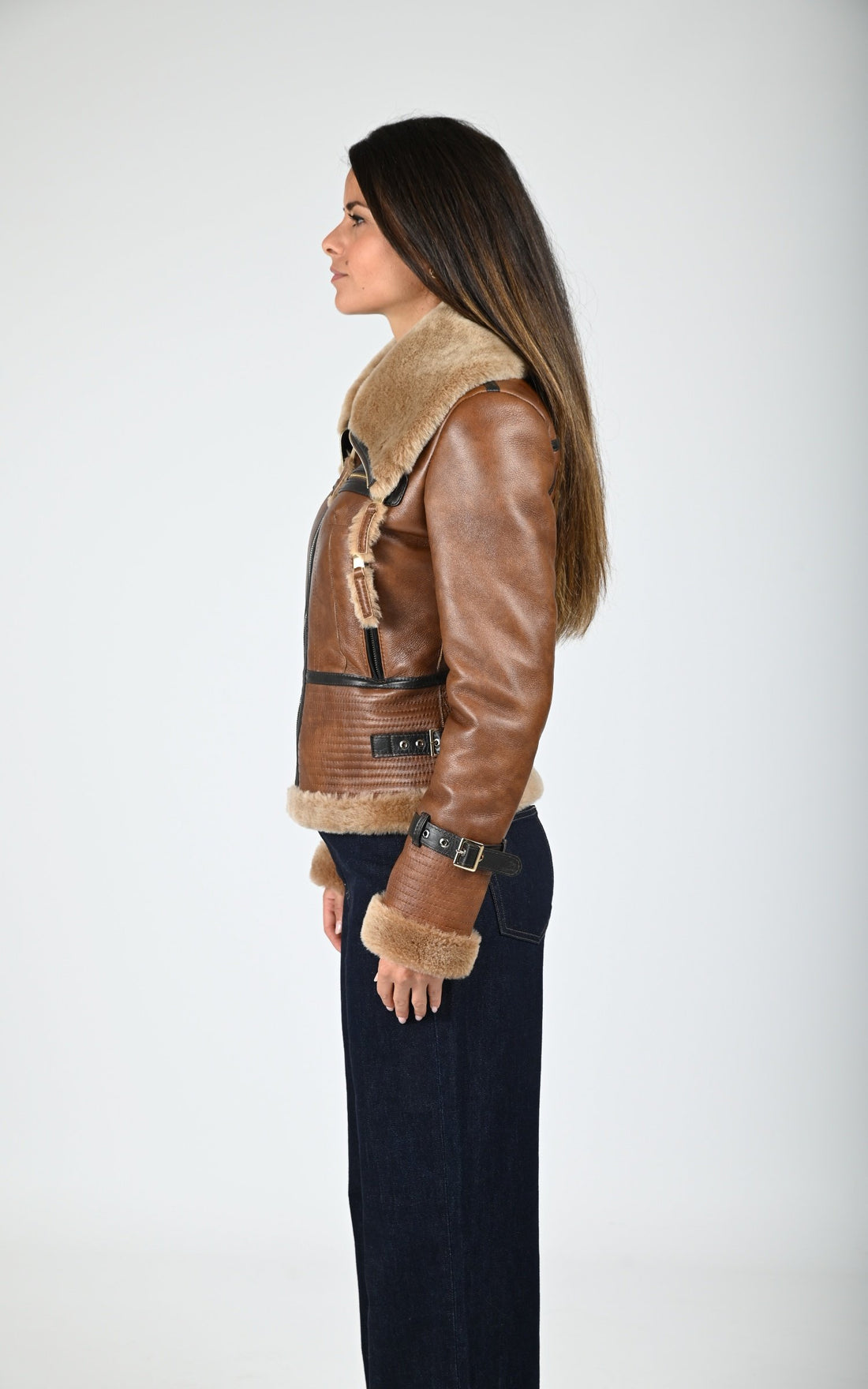 Bombardier Df Femme La Canadienne, modèle Zion de couleur cognac / fauve