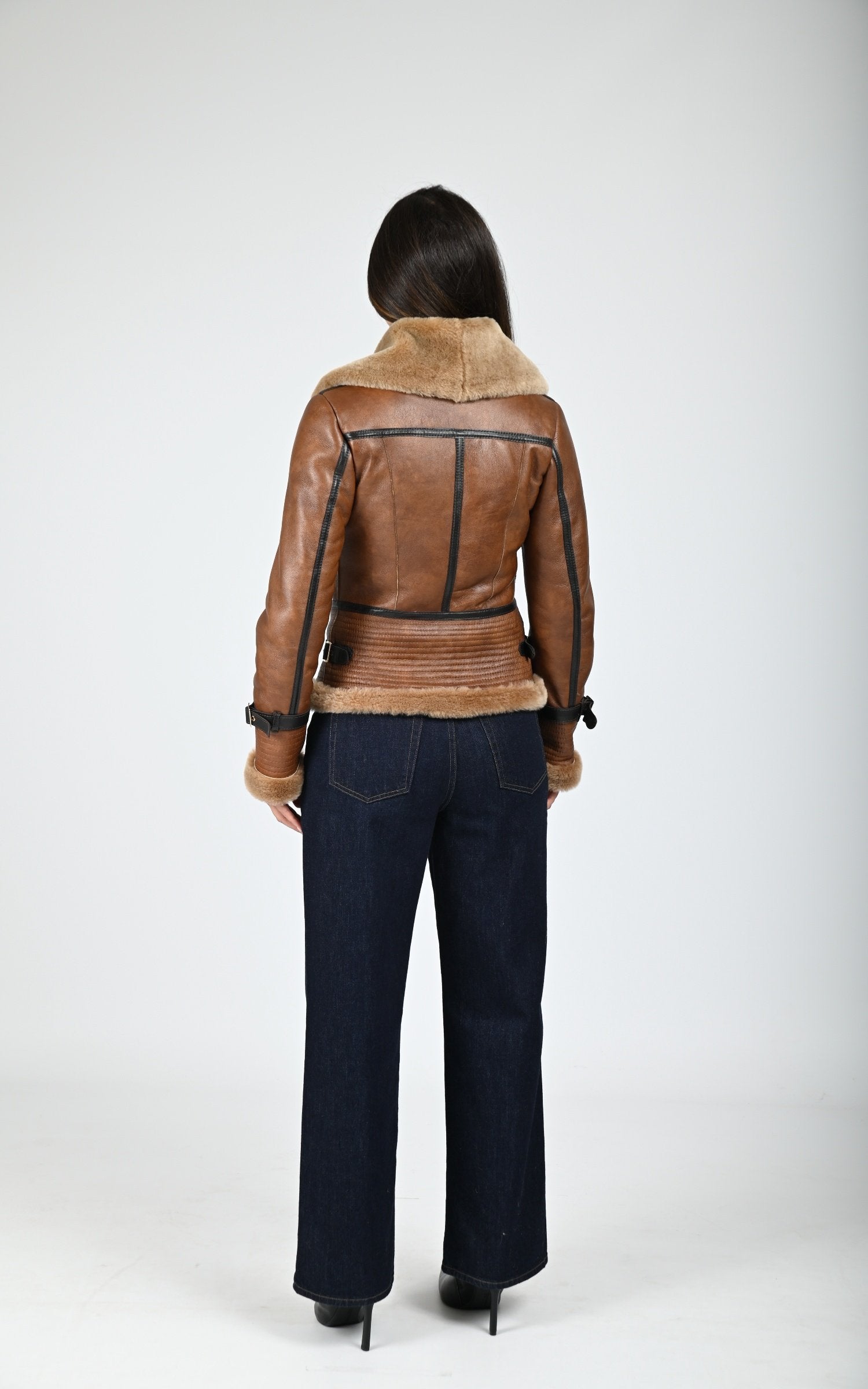 Bombardier Df Femme La Canadienne, modèle Zion de couleur cognac / fauve