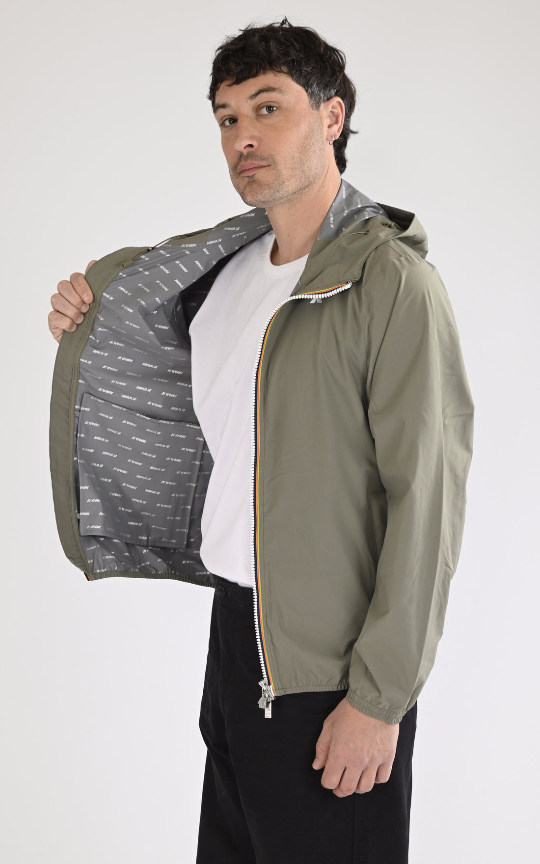 A &quot;JACK ECO STR DOT K5127QW&quot; Kaki K-Way Blouson Homme opened photo