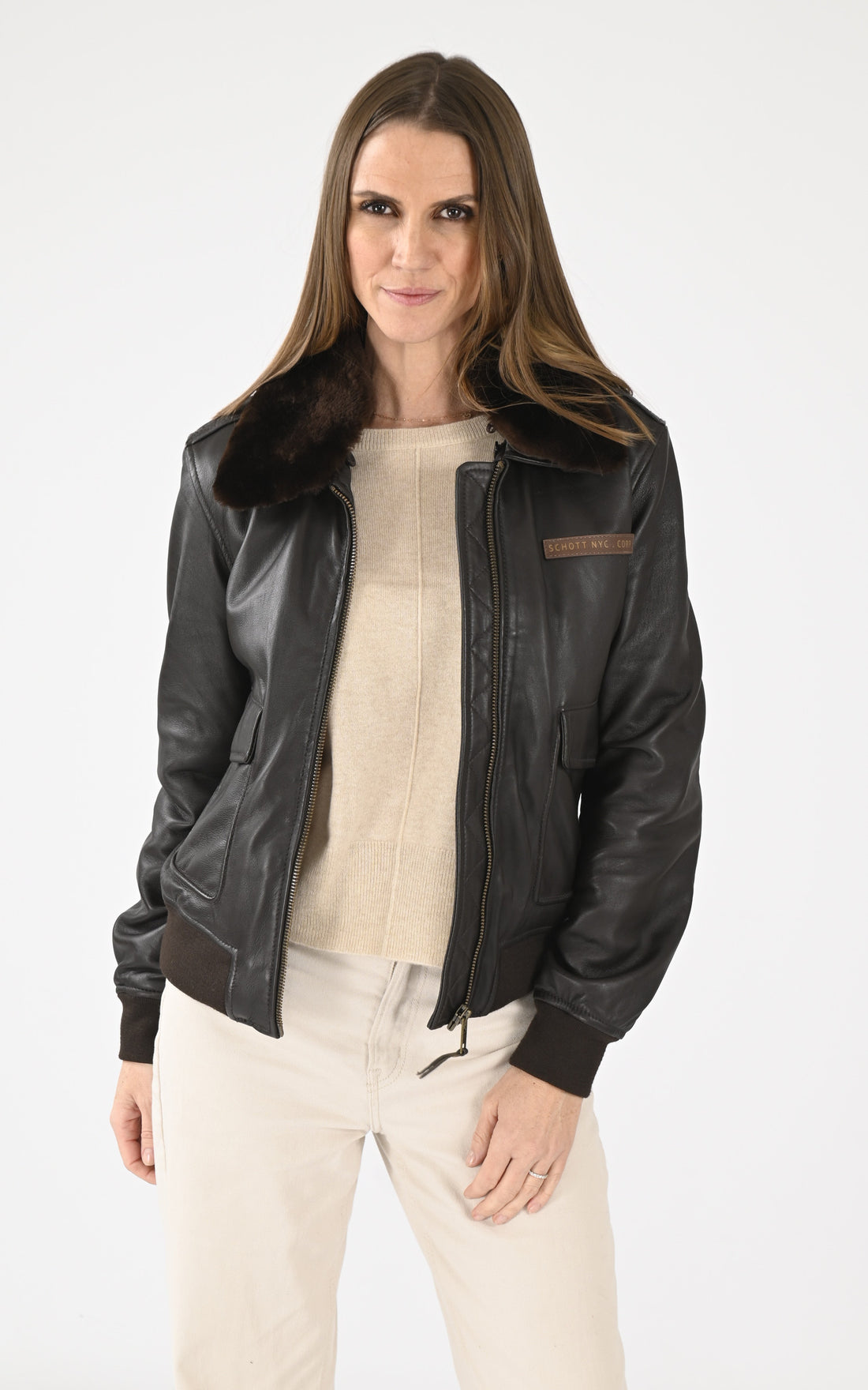A &quot;LCW LISA X&quot; Marron Schott Pilote Femme closed photo