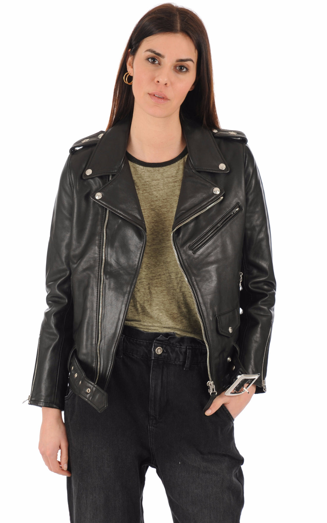 A "LCW1637" Noir Schott Perfecto Femme opened photo