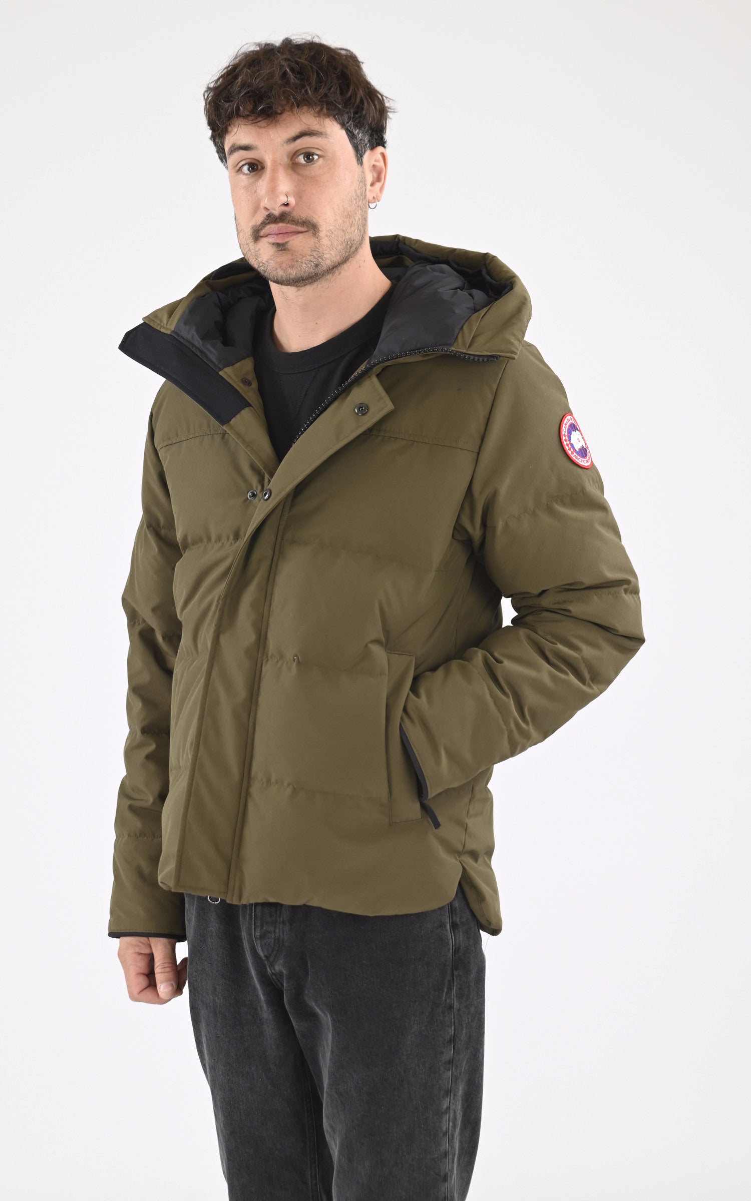 A &quot;MAC MILLAN 2080M&quot; Kaki Canada Goose 3/4 Doudoune Homme closed photo 2