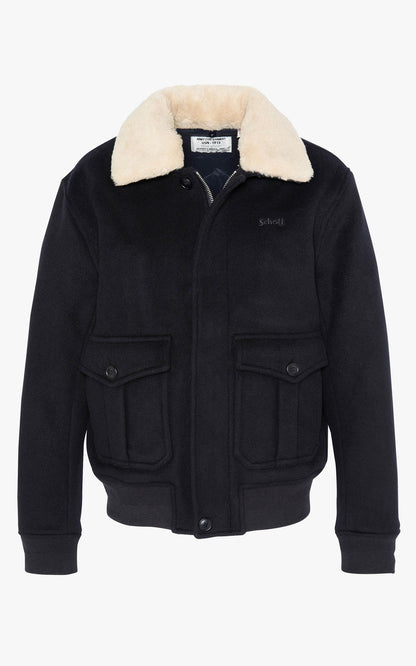 A &quot;AIRGUARD&quot; Bleu Marine Schott Blouson Homme back photo