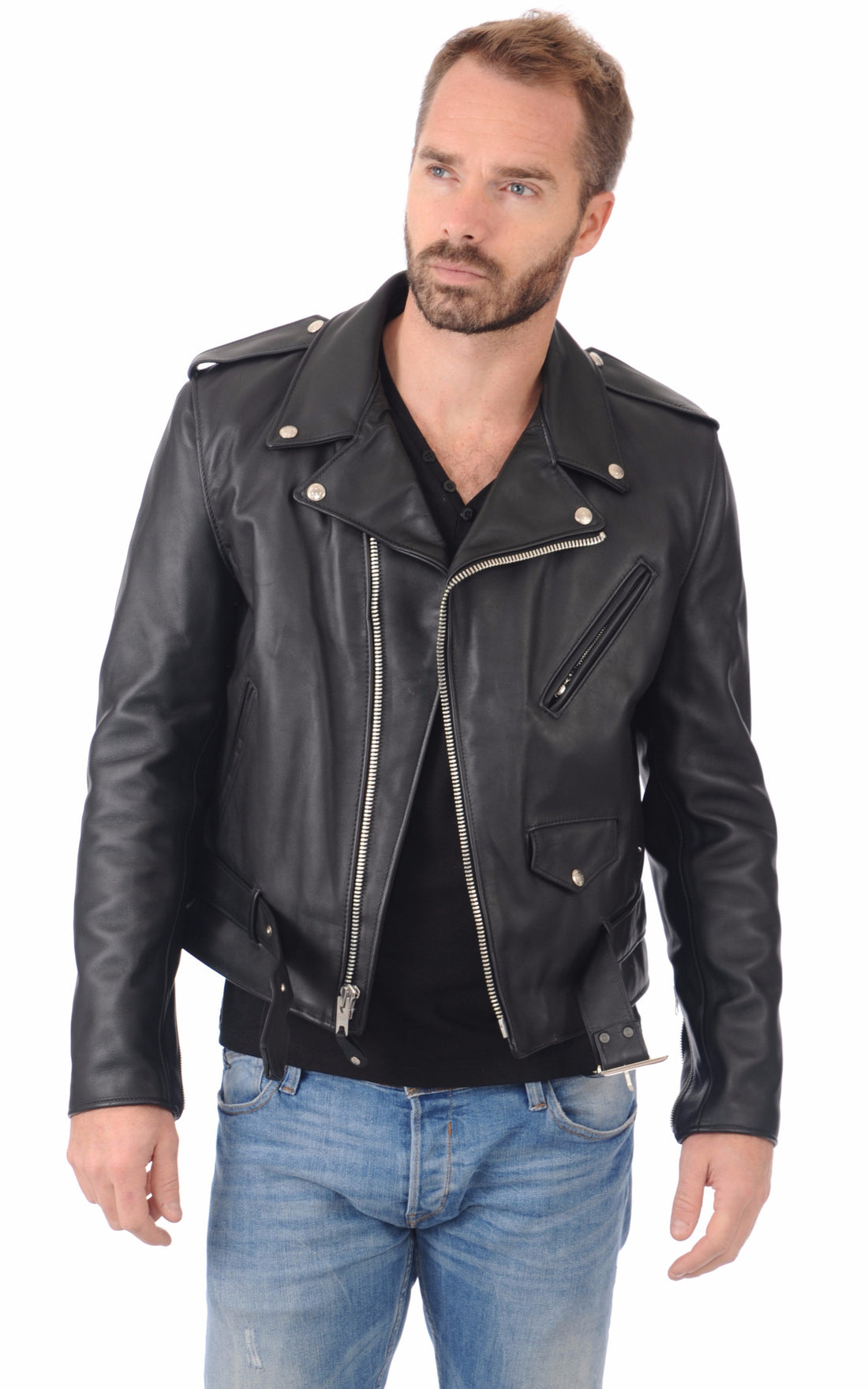 A &quot;618&quot; Noir Schott Perfecto Homme opened photo