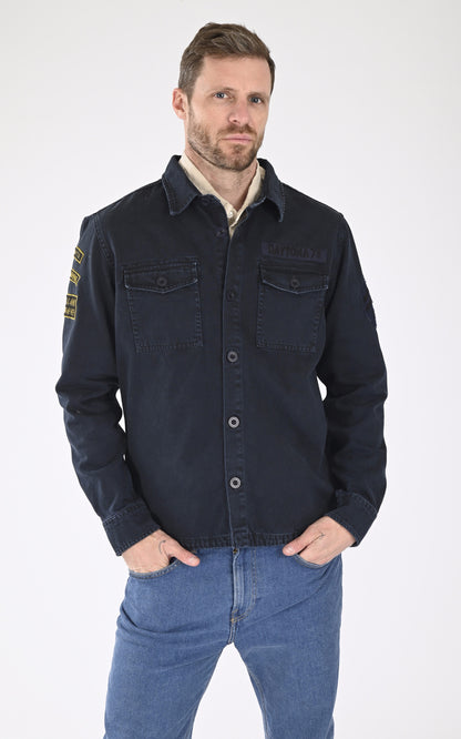 A &quot;MELHART 102668&quot; Bleu Marine Daytona 73 Chemise Homme closed photo