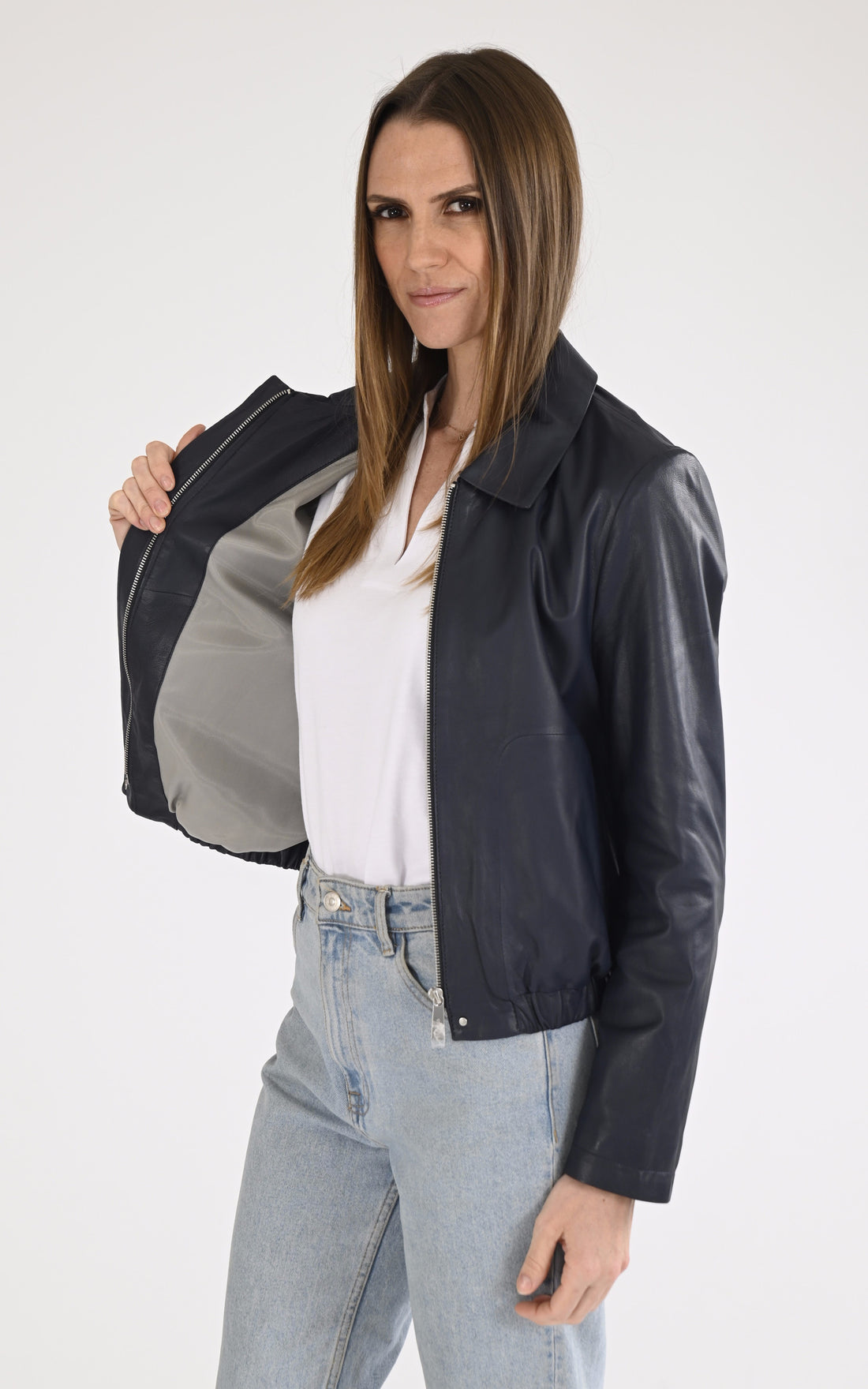 A &quot;ODESSA 65065&quot; Bleu Marine Oakwood Blouson Femme opened photo