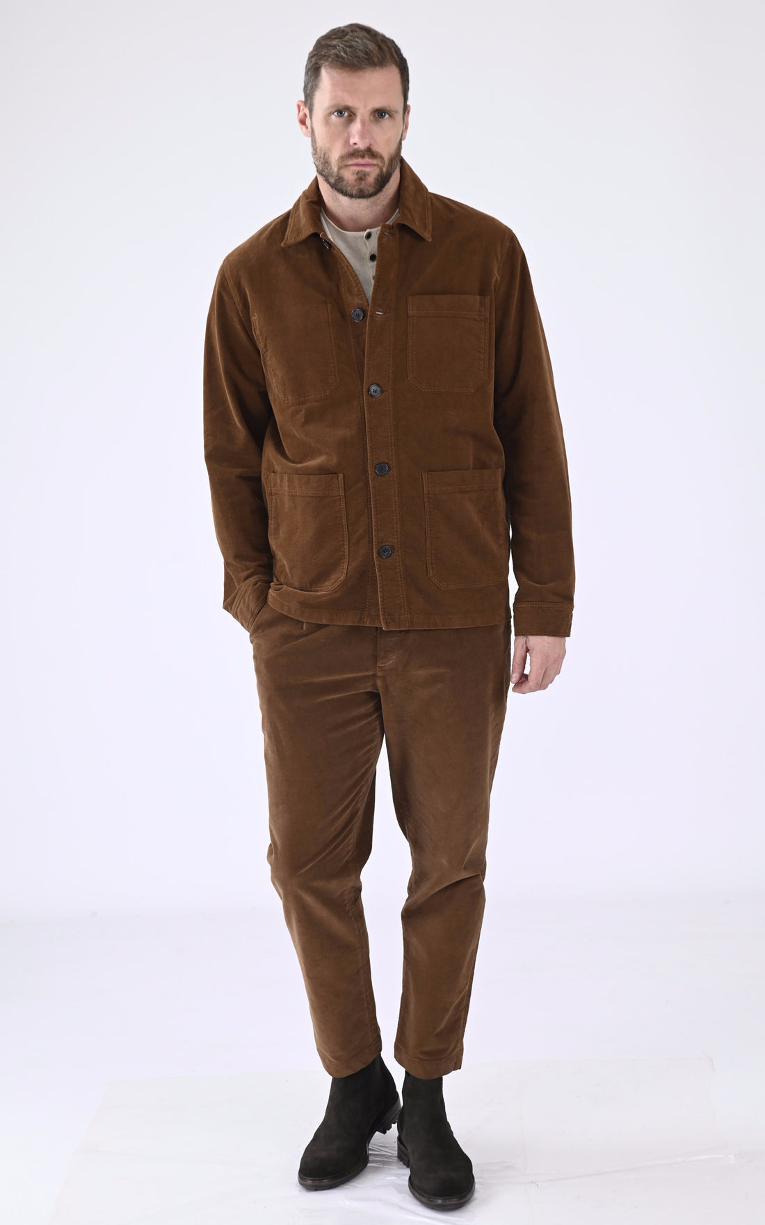 A &quot;VESTE PEINTRE V003TI120&quot; Marron Maison Standards Veste Homme opened photo