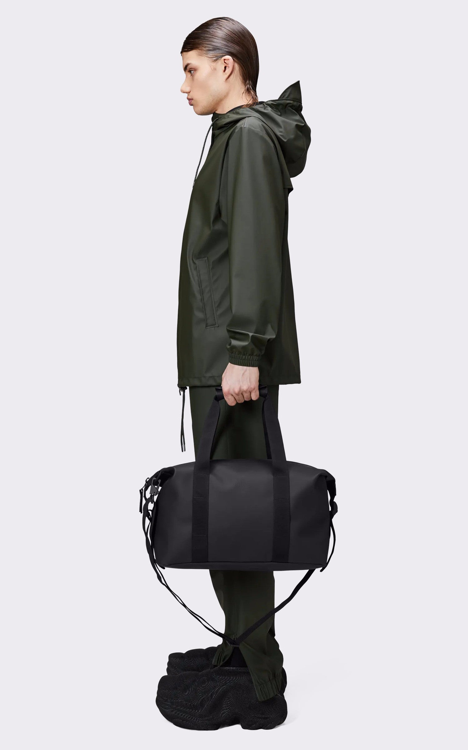 A &quot;14220 WEEK-END BAG SMALL&quot; Black Rains Sac Mixte opened photo