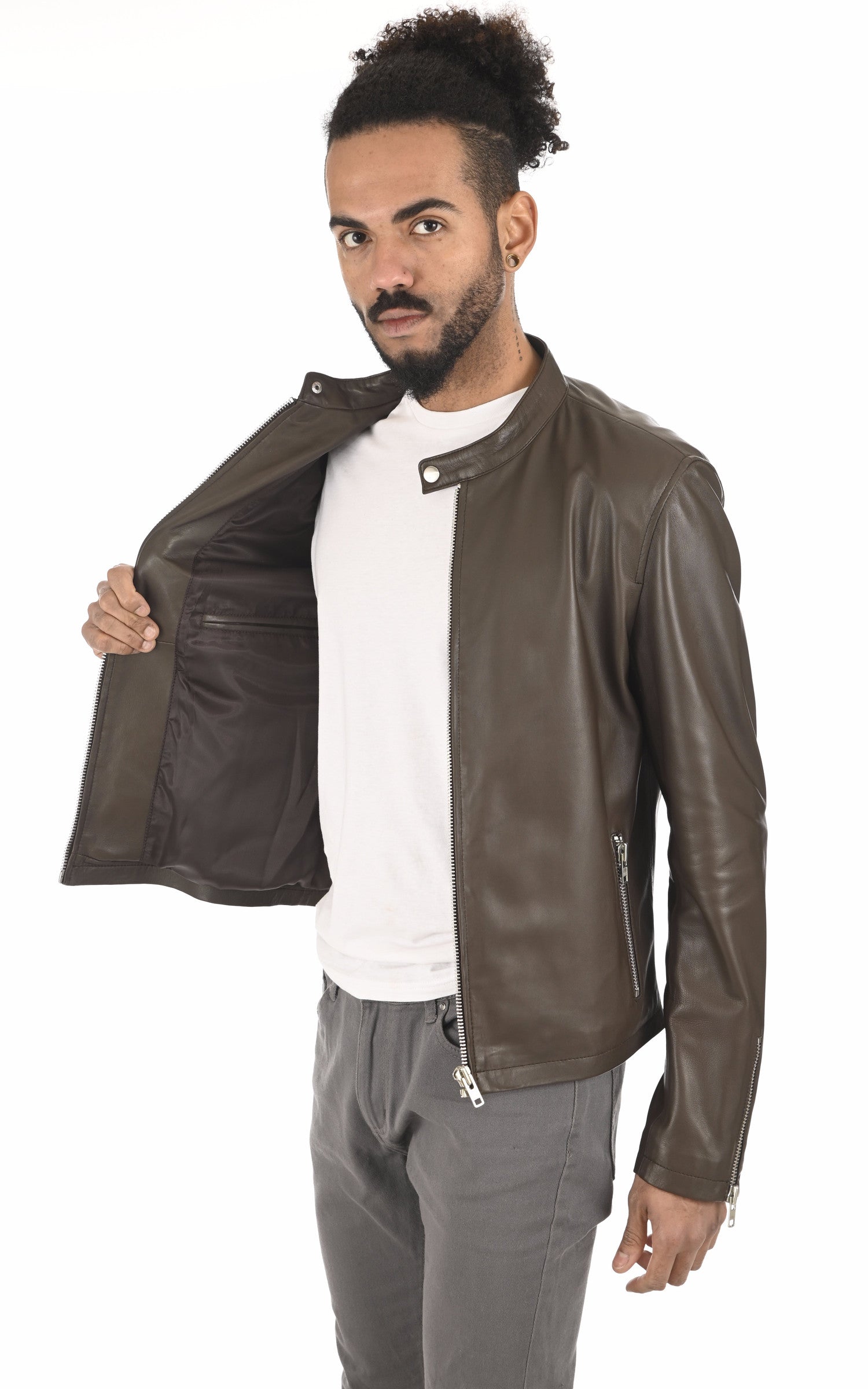 A &quot;STYLE 20&quot; Marron Serge Pariente Blouson Homme interior photo 3