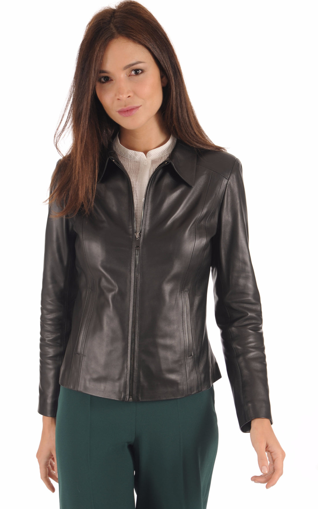 A &quot;JEANNE FF&quot; Noir La Canadienne Blouson Femme closed photo