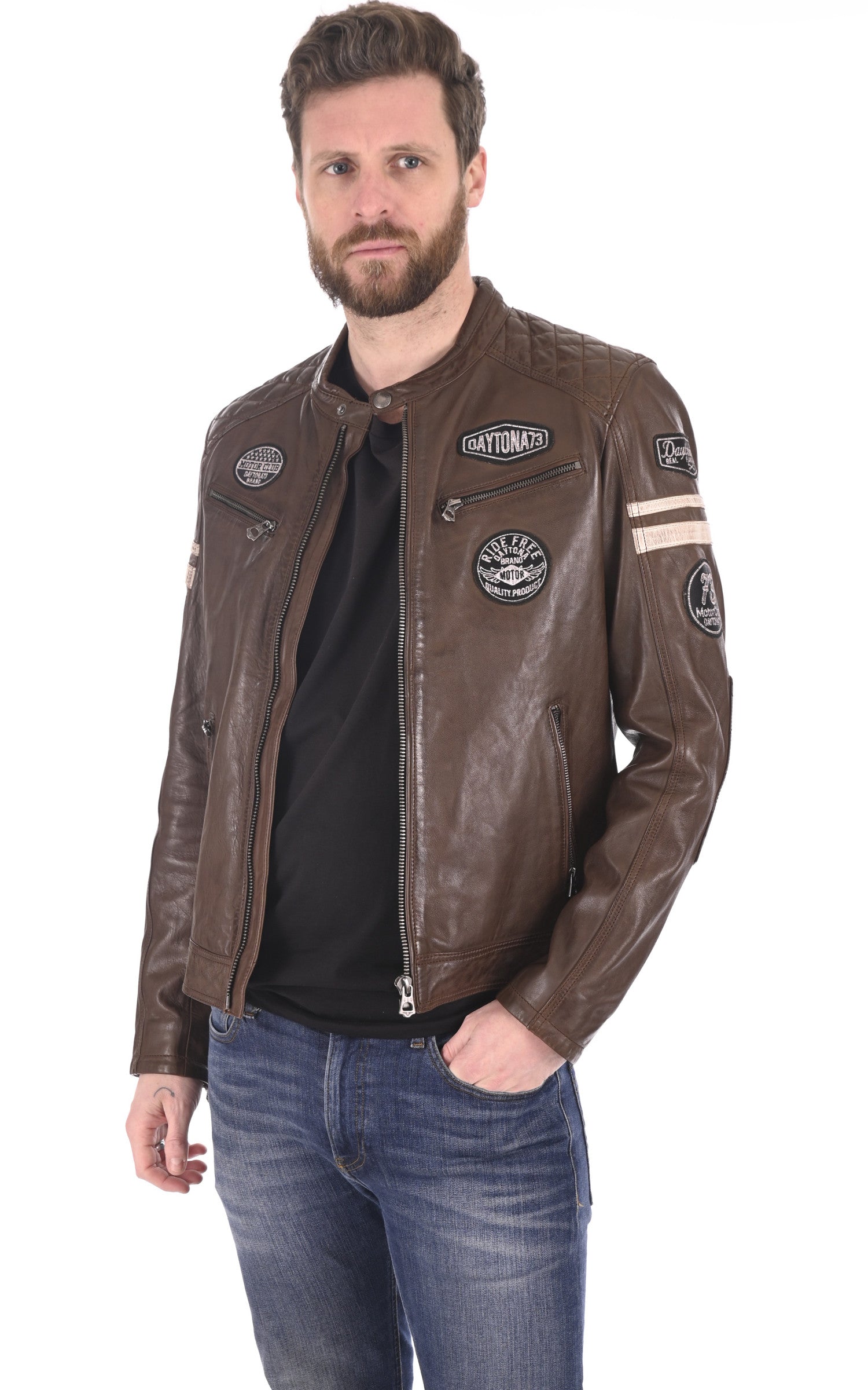 A &quot;WALKER 101282&quot; Marron Daytona 73 Blouson Homme opened photo