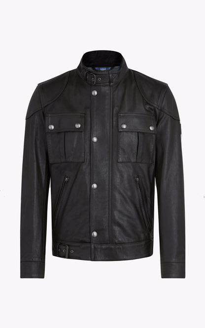 A &quot;GANGSTER 100035&quot; Noir Belstaff Blouson Homme opened photo