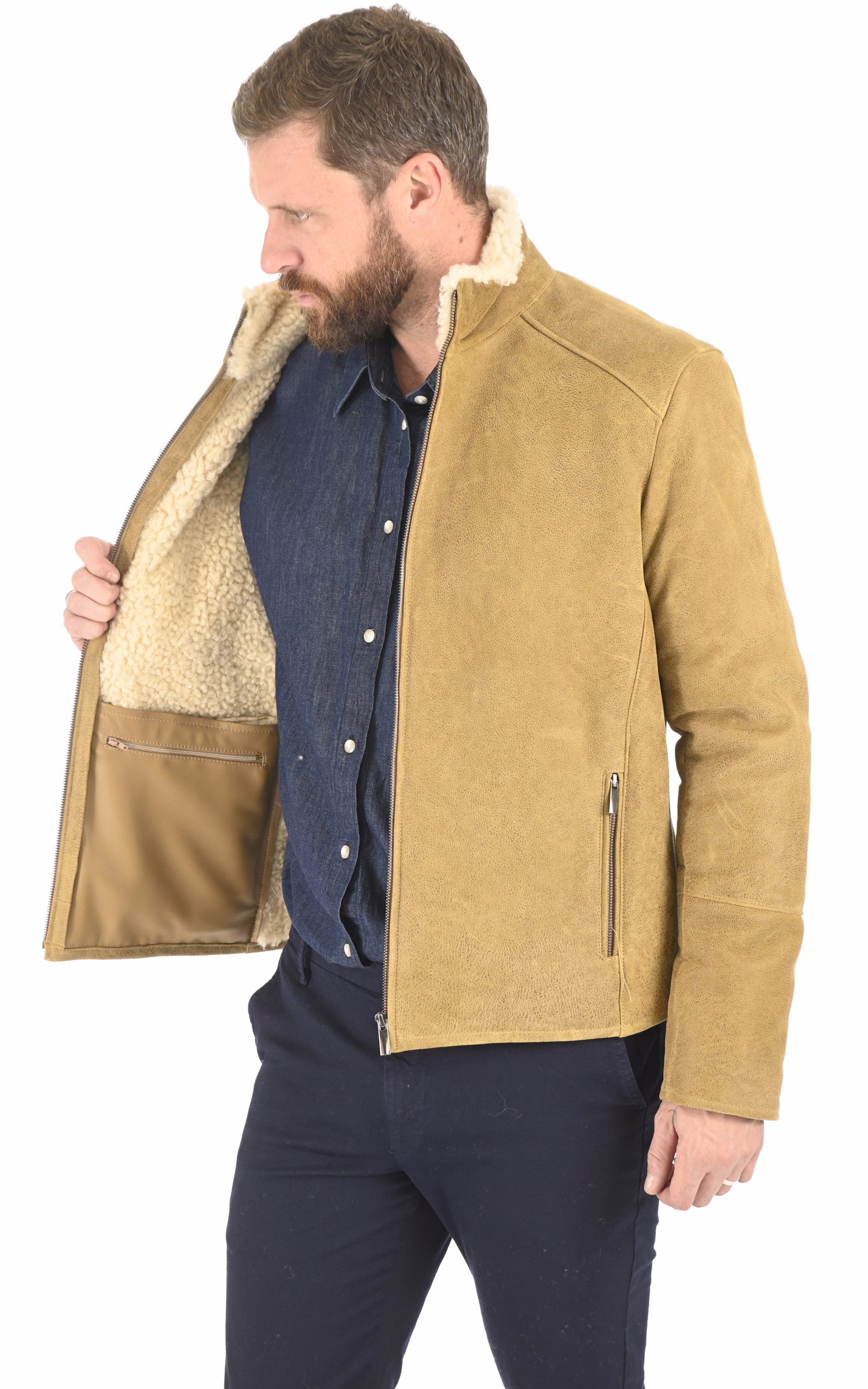 A &quot;LUIS&quot; Beige La Canadienne Blouson Homme interior photo