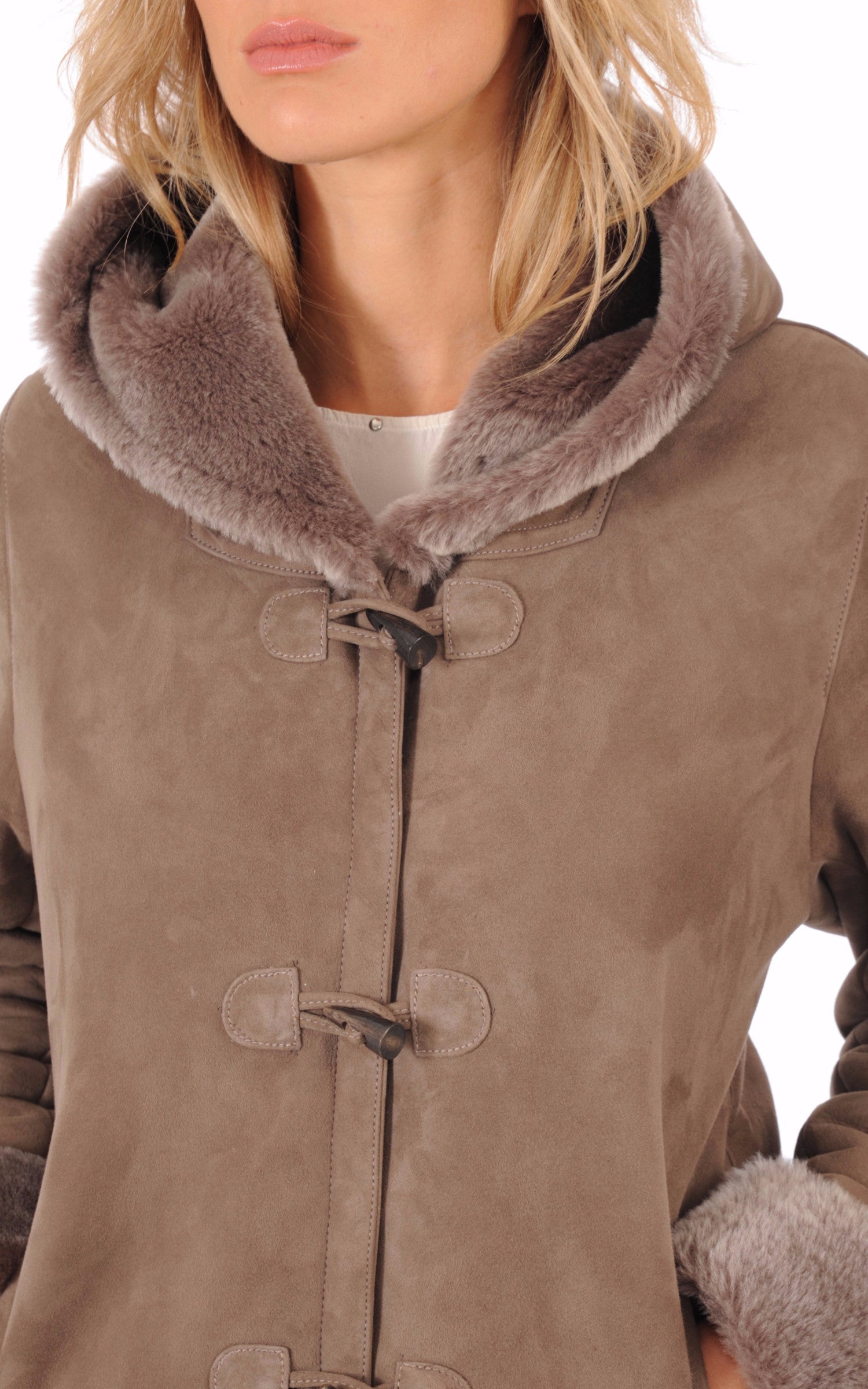 A &quot;DELPHINE&quot; Taupe La Canadienne Veste Femme details photo