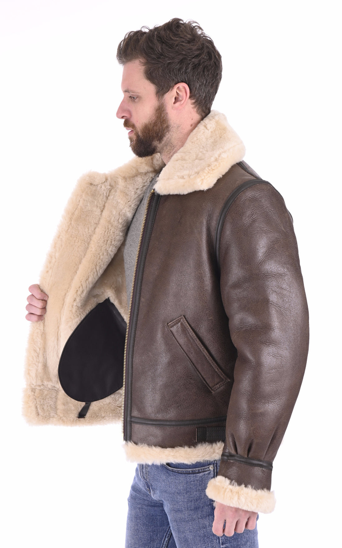 A &quot;257S&quot; Marron Schott Blouson Homme closed photo