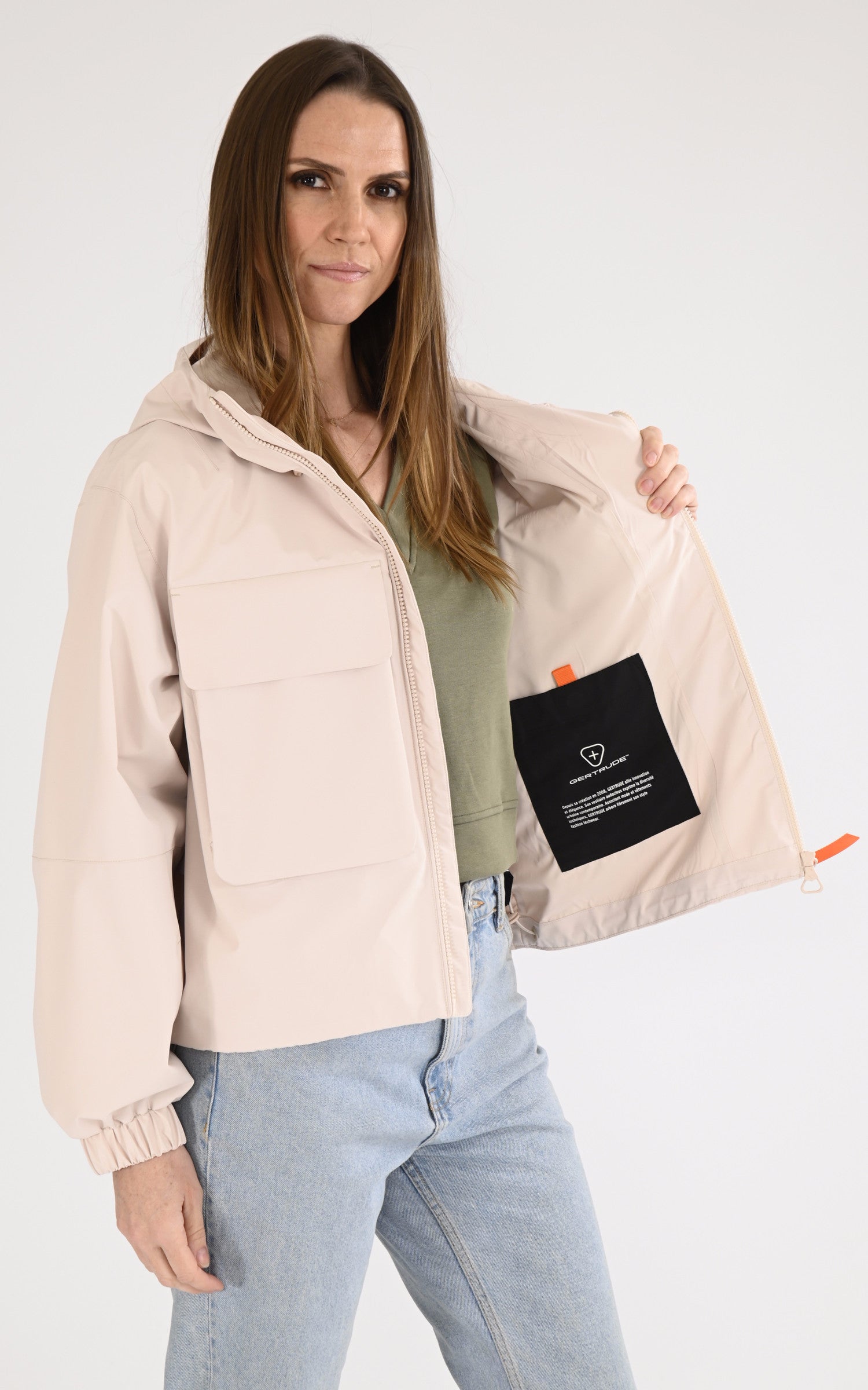 A &quot;CHIMENE&quot; Beige Gertrude Veste Femme interior photo 3