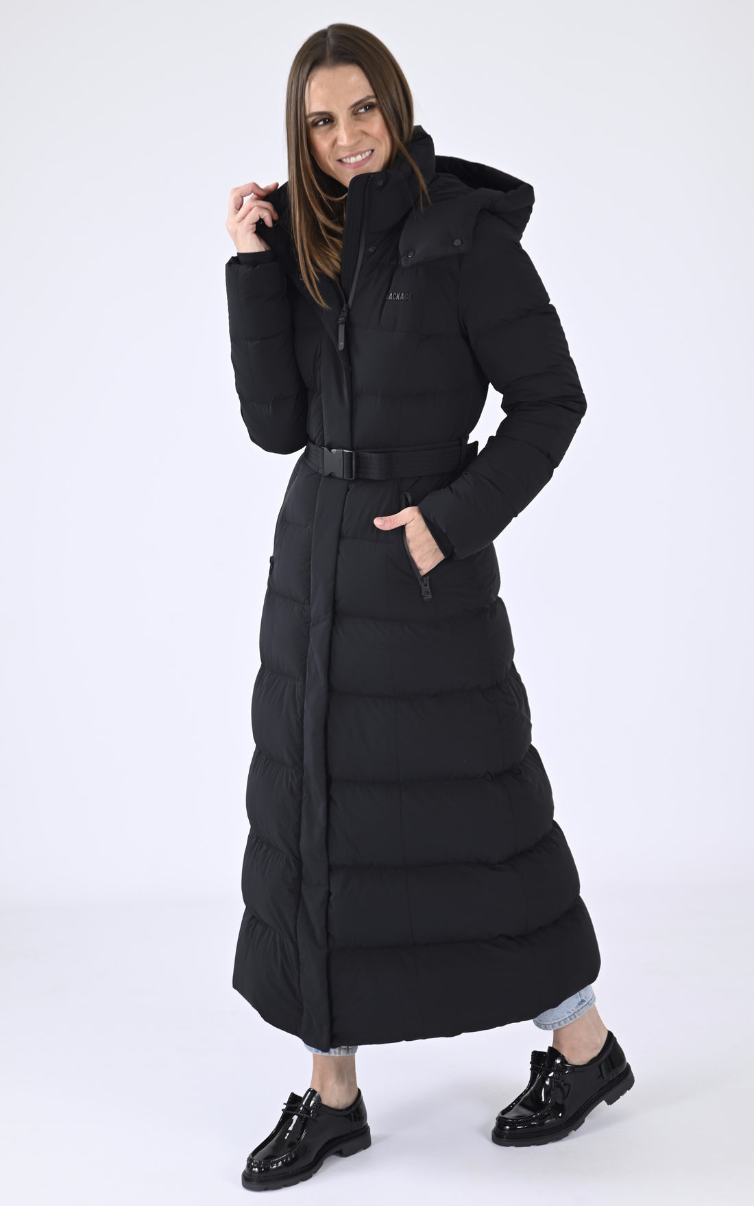 A &quot;CALINA-CITY&quot; Noir Mackage 7/8 Doudoune Femme opened photo