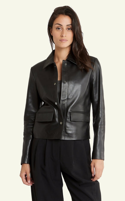 A &quot;ANNE&quot; Black Serge Pariente Veste Femme opened photo