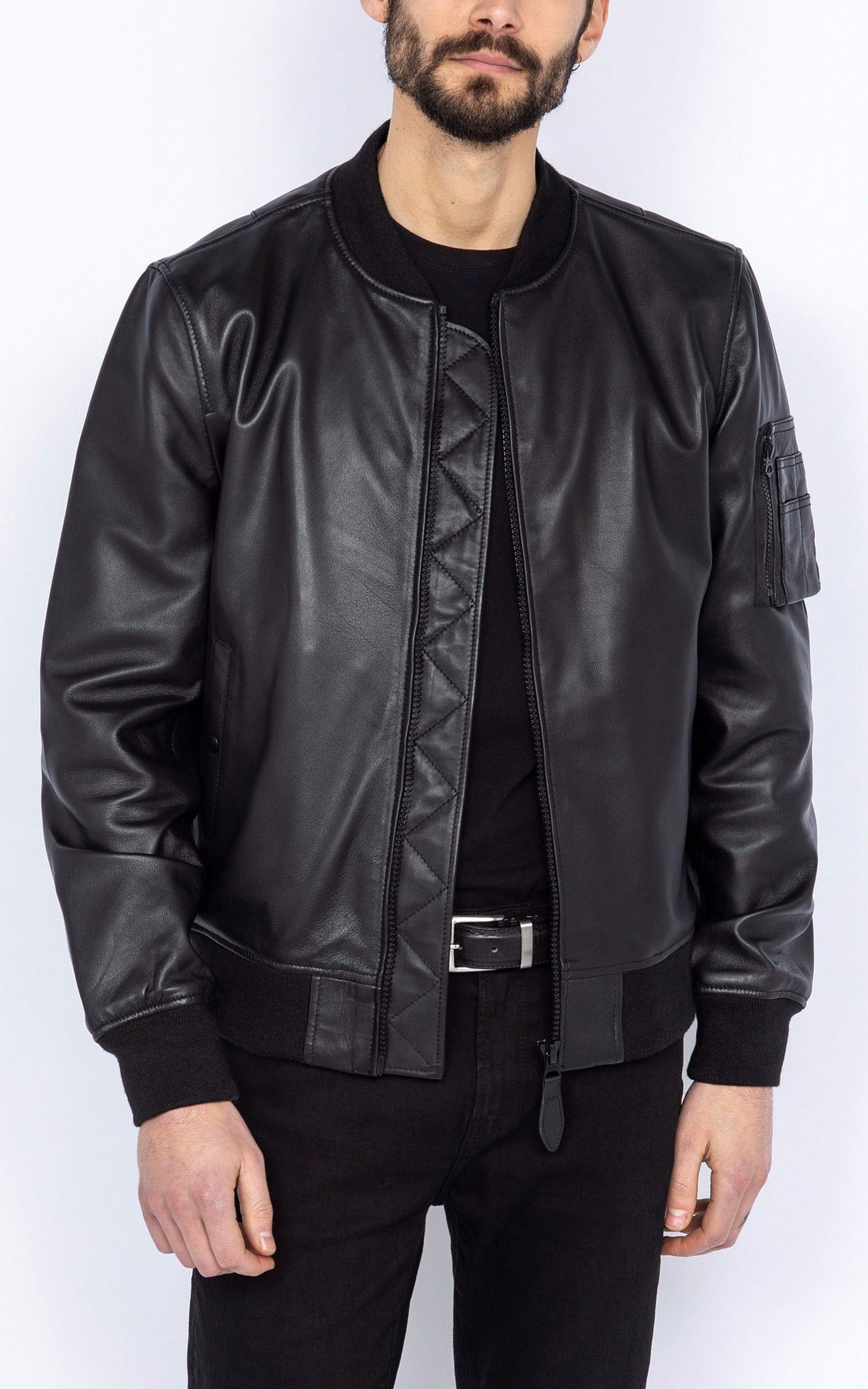 A &quot;LCQUEENS&quot; Noir Schott Blouson Homme opened photo