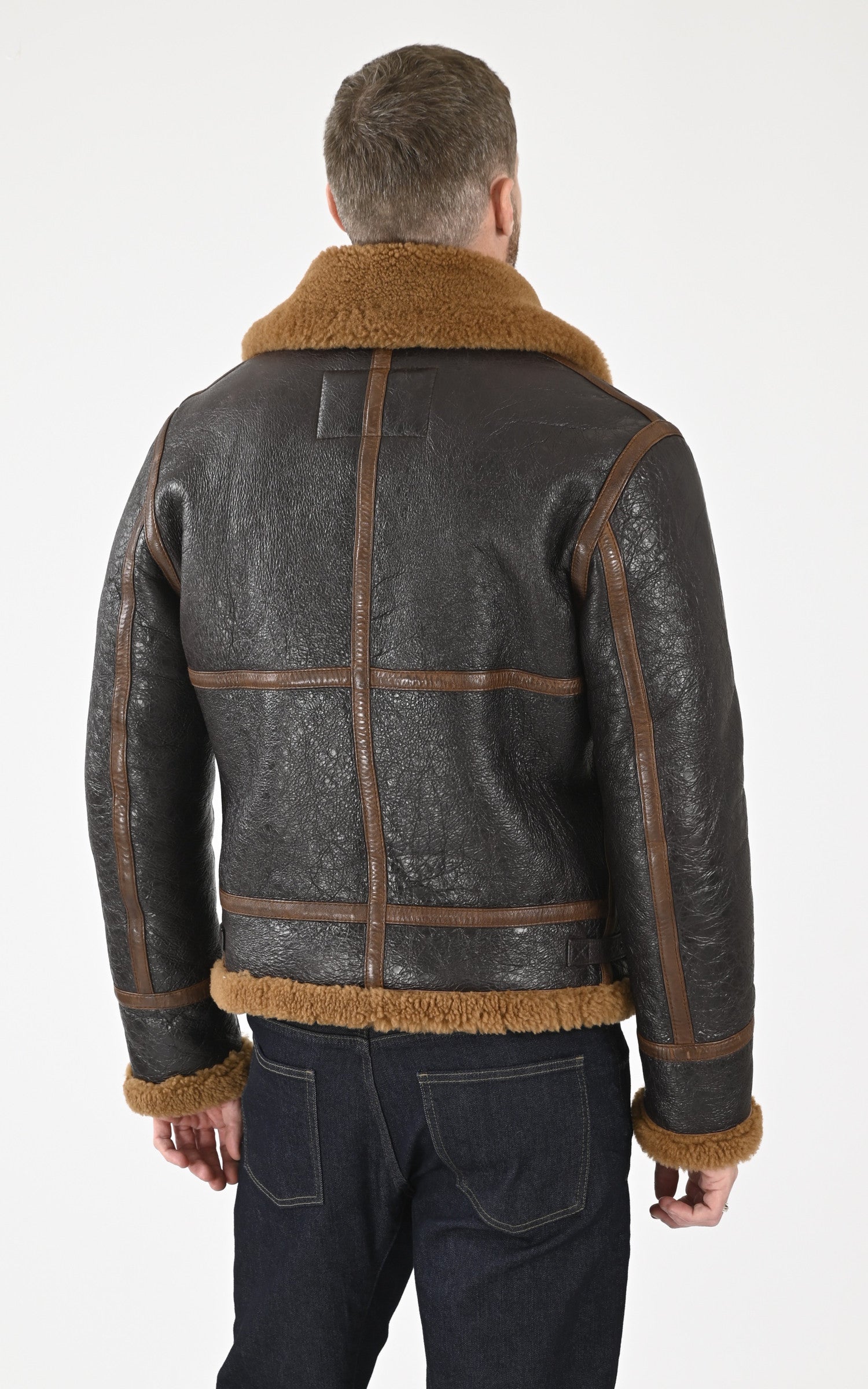 A &quot;IRVIN 102484&quot; Tabac Iron&amp;Resin Blouson Homme back photo 4