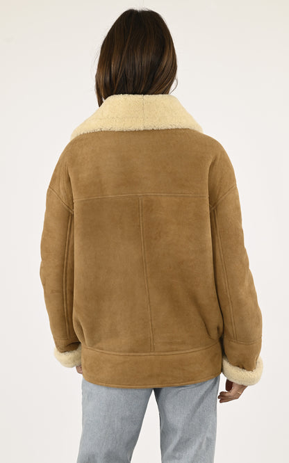 A &quot;CORALIE&quot; Camel La Canadienne Veste Femme back photo