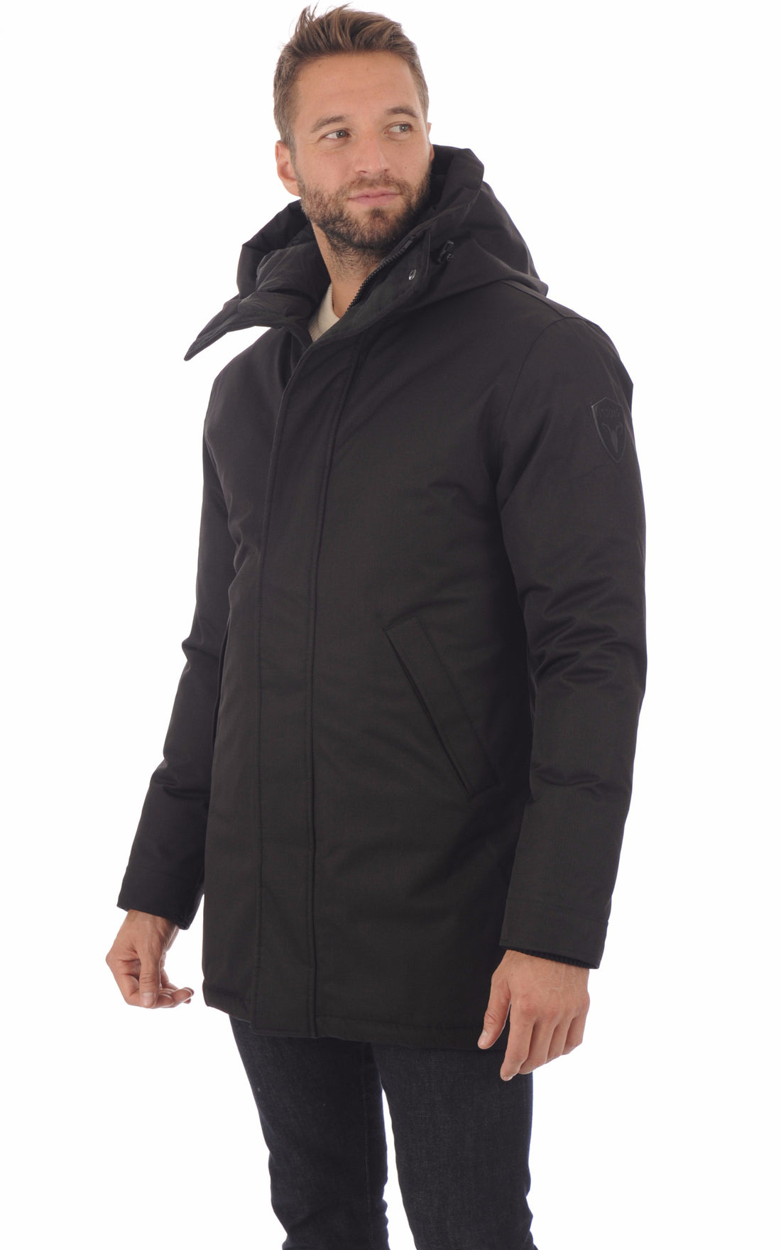 A &quot;PIERRE&quot; Noir Nobis 3/4 Doudoune Homme opened photo