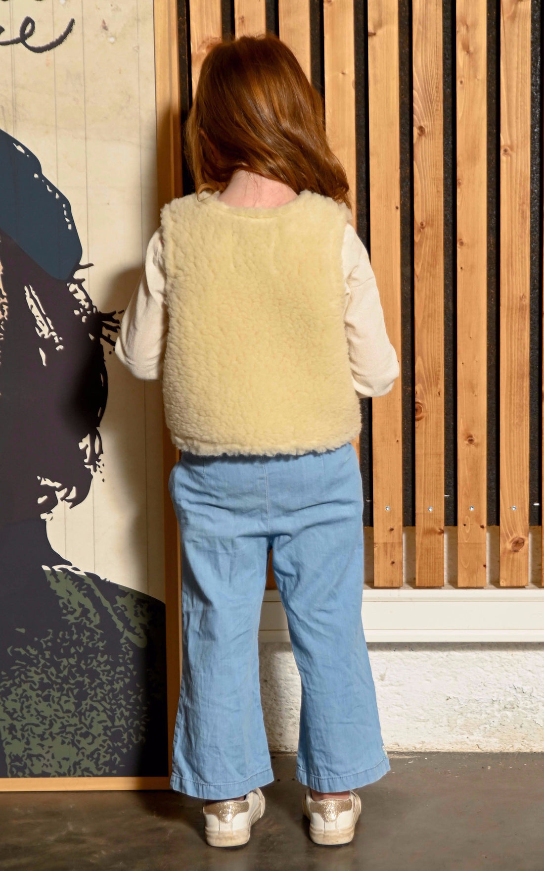 A &quot;PLUME ENFANT&quot; Beige La Canadienne Gilet Enfant opened photo