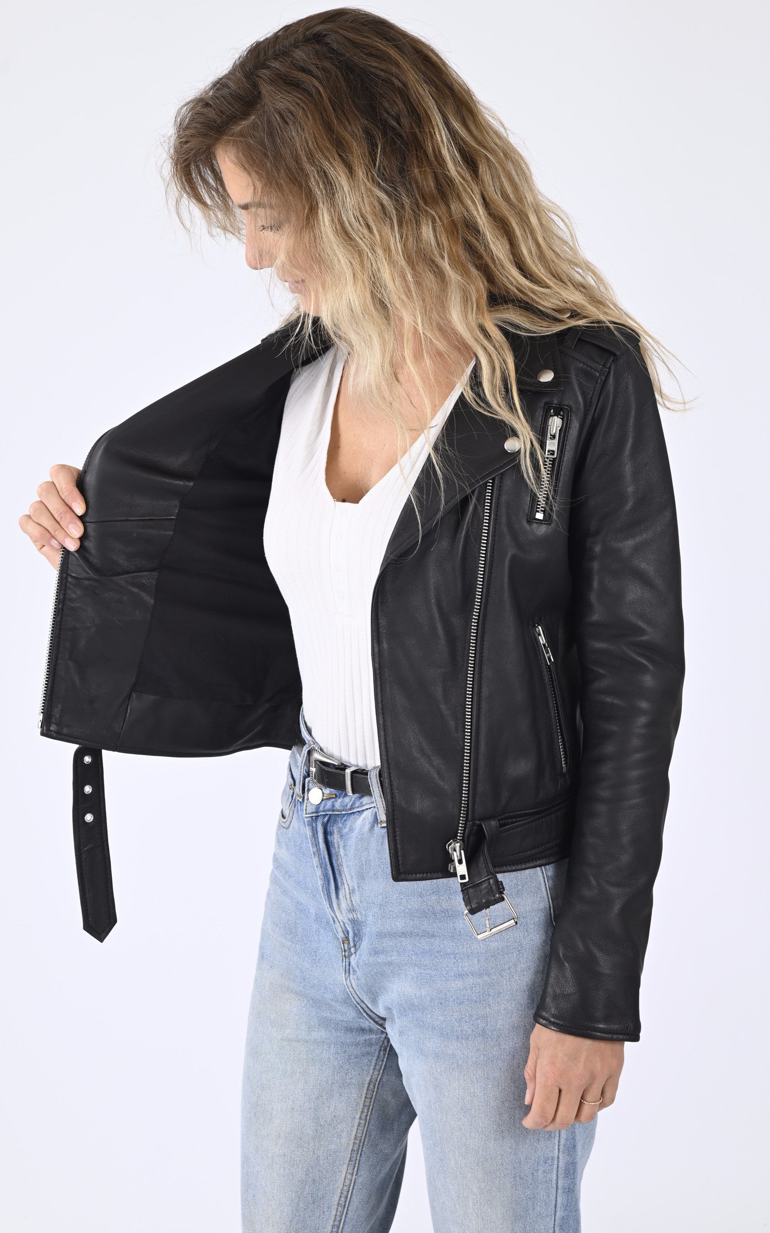 A &quot;LIV&quot; Noir Serge Pariente Blouson Femme interior photo 3