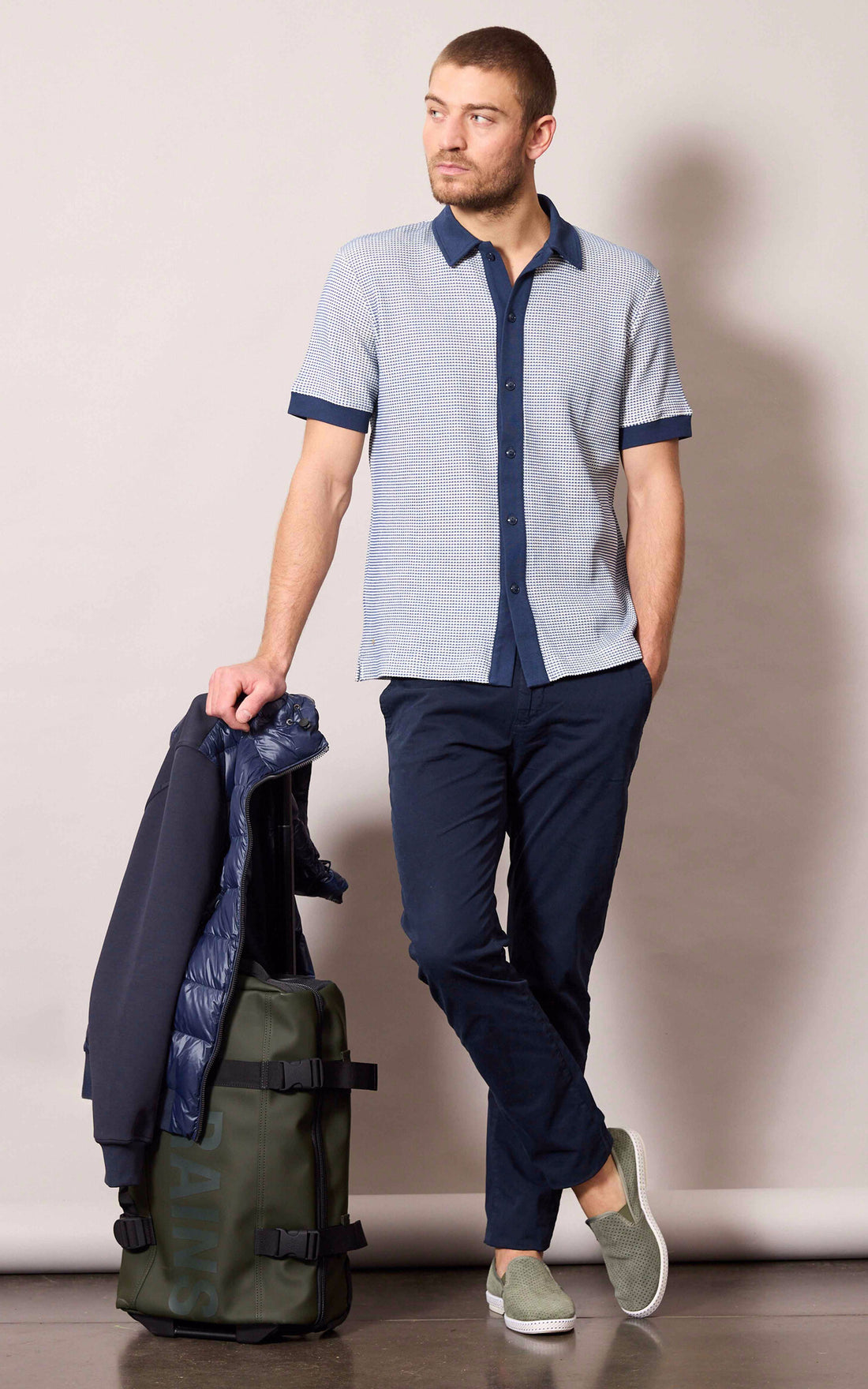 A &quot;CHINO BROKEN TWILL 102862&quot; Marine Daytona 73 Pantalon Homme opened photo