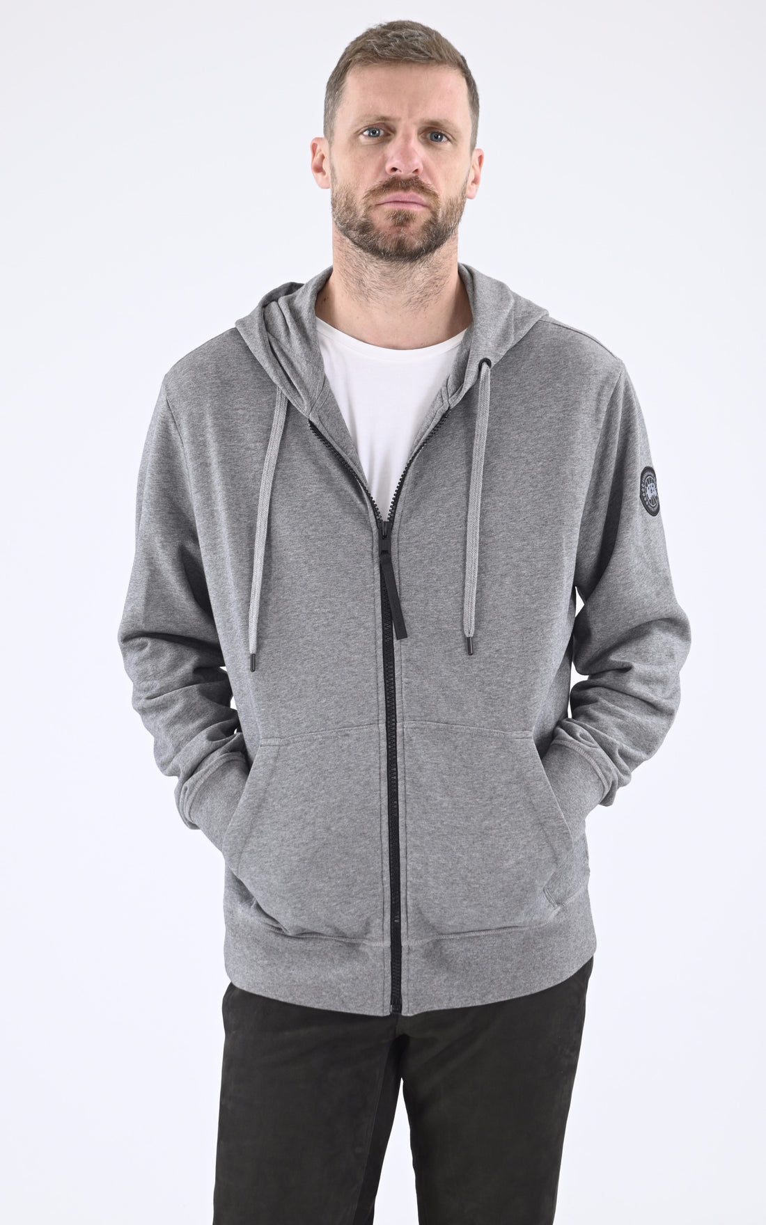 A &quot;HURON ZIP HOODY 7401MB&quot; Gris Canada Goose Pull Homme opened photo