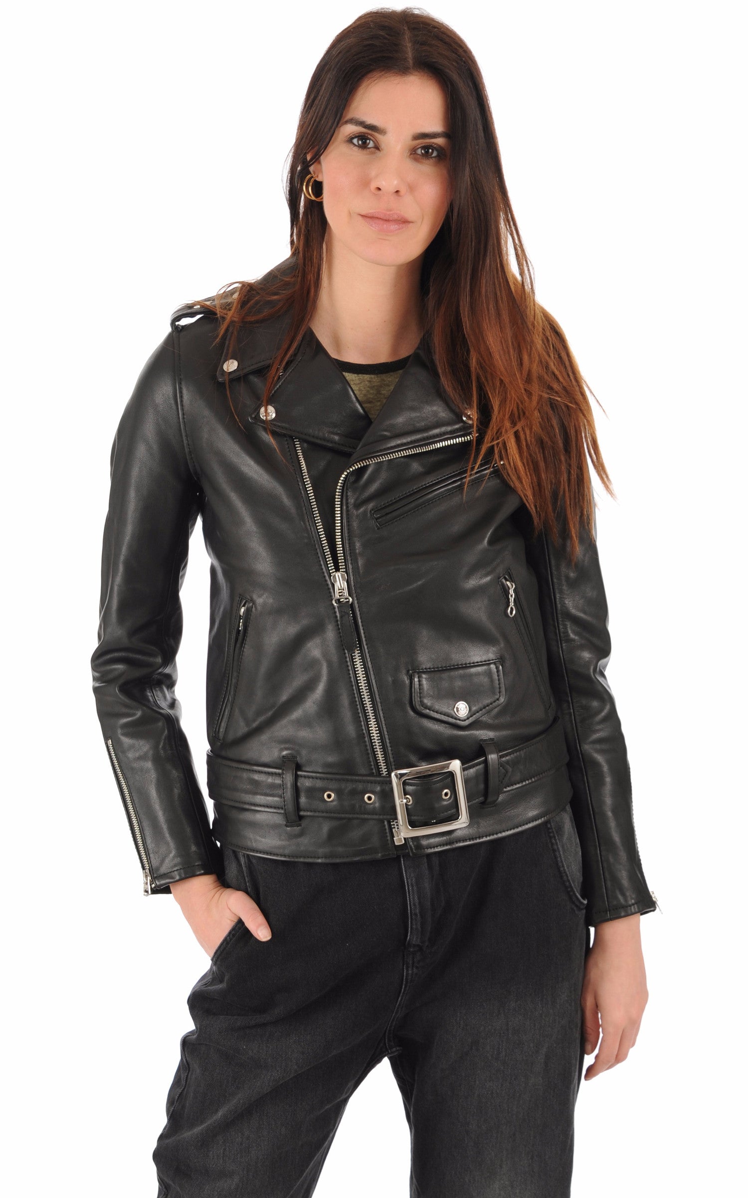 A "LCW1637" Noir Schott Perfecto Femme closed photo