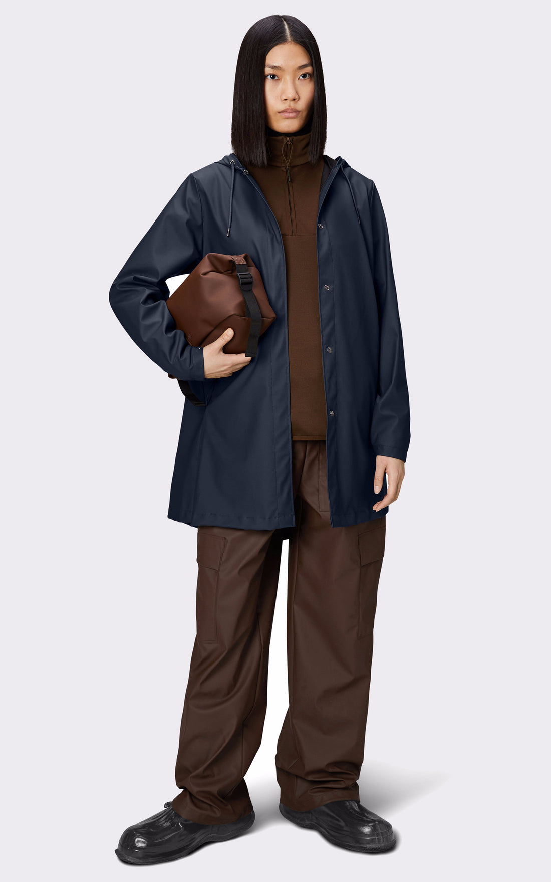 A &quot;18050 A-LINE JACKET&quot; Marine Rains 3/4 Femme opened photo