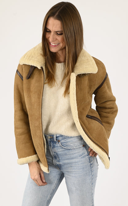 A &quot;ELISA&quot; Camel La Canadienne Veste Femme closed photo