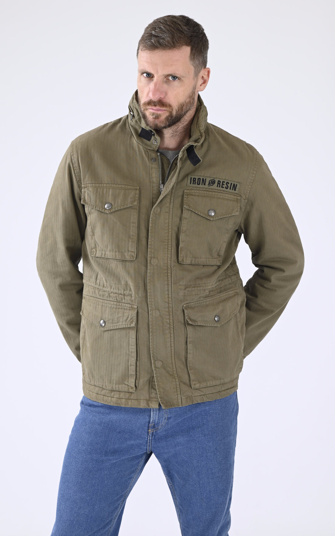 A &quot;M65 103673&quot; Kaki Iron&amp;Resin Veste Homme opened photo