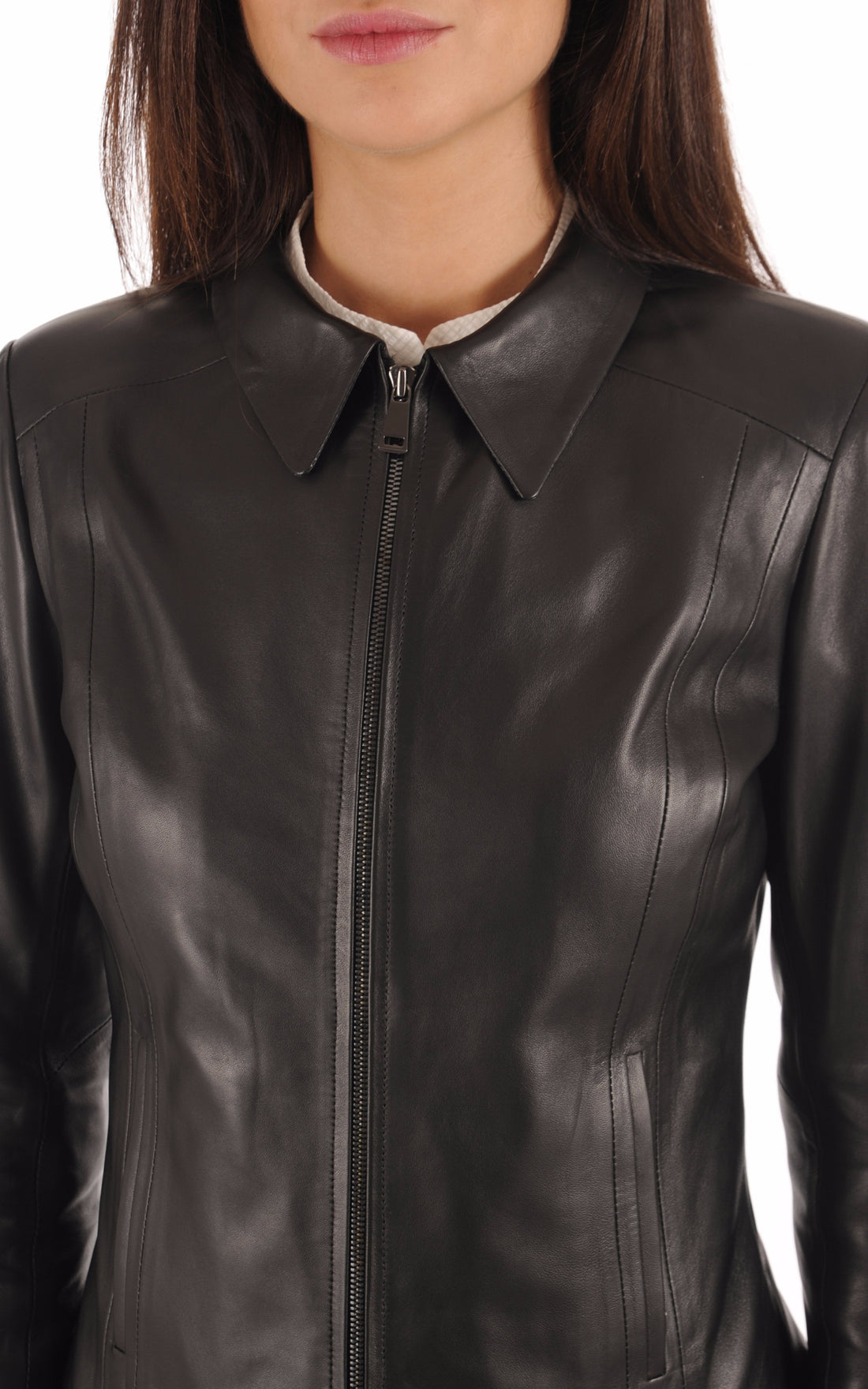 A &quot;JEANNE FF&quot; Noir La Canadienne Blouson Femme closed photo