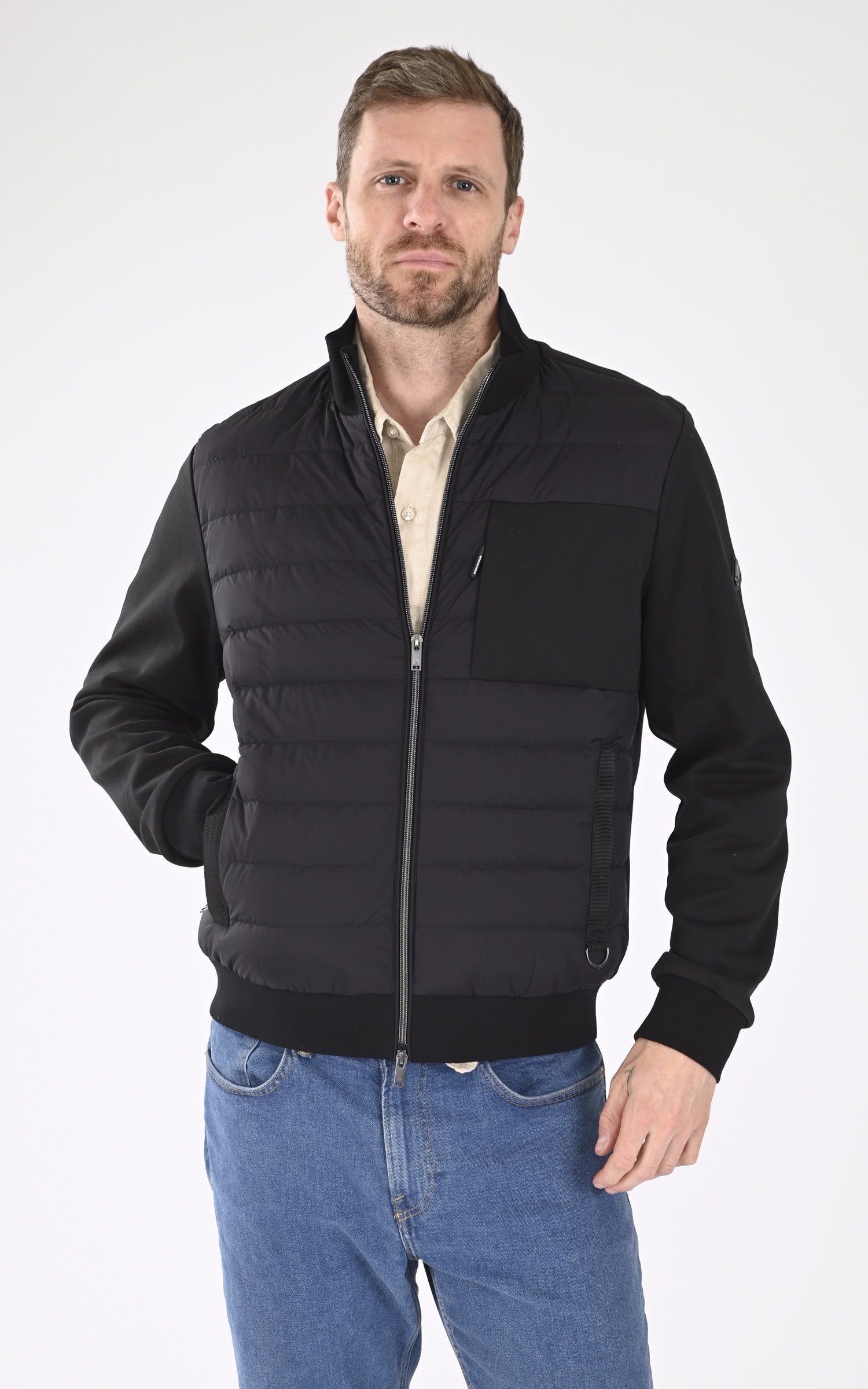 A &quot;AIR DOWN CLARKE M15MS606&quot; Noir Moose Knuckles Sweat Homme closed photo 2