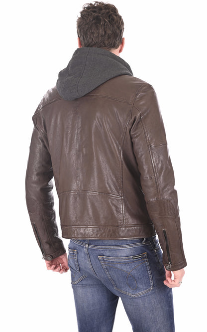 A &quot;IORA HOOD&quot; Mocca Serge Pariente Blouson Homme back photo