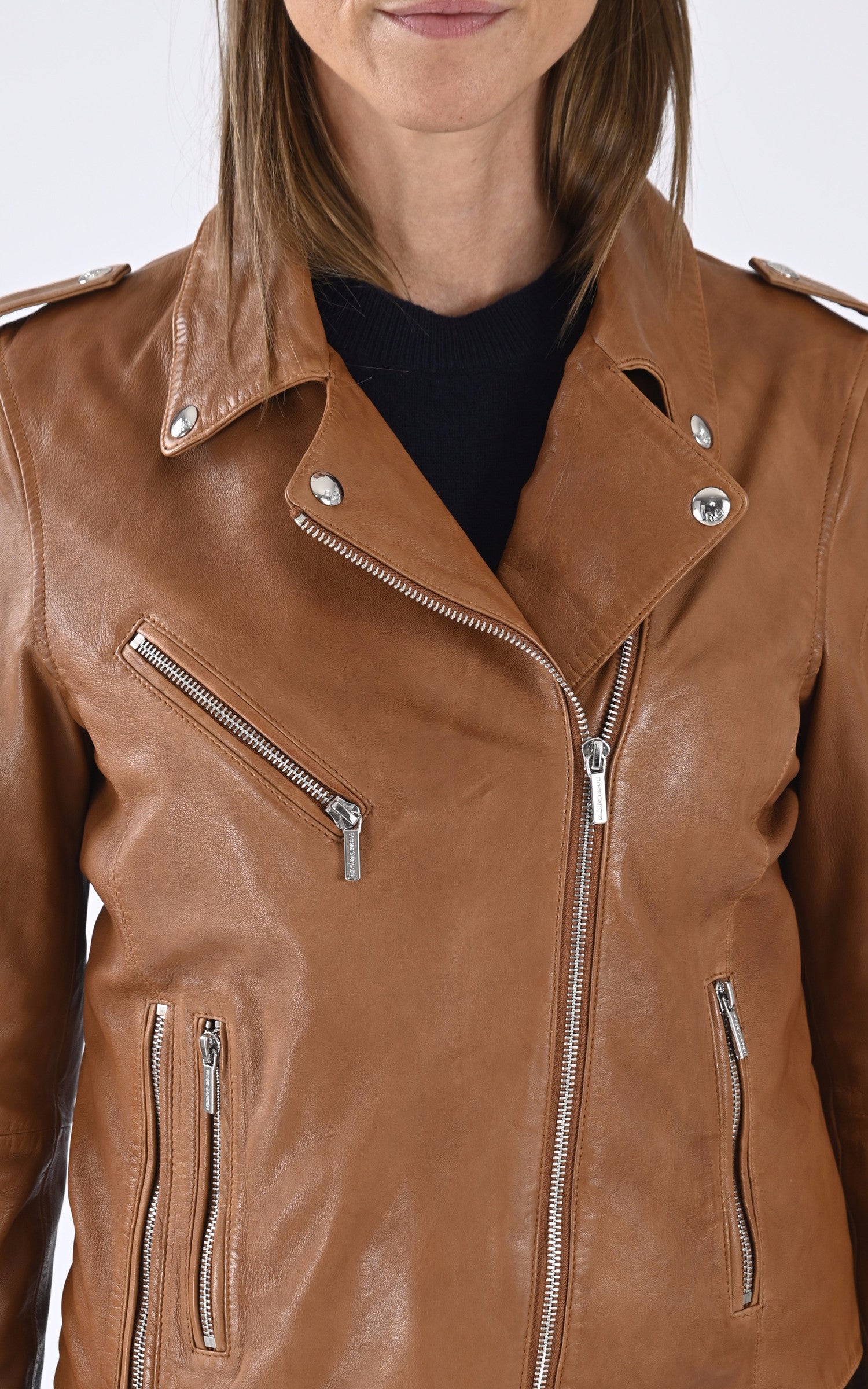 A &quot;PALOMA 101997&quot; Cognac Rose Garden Blouson Femme details photo